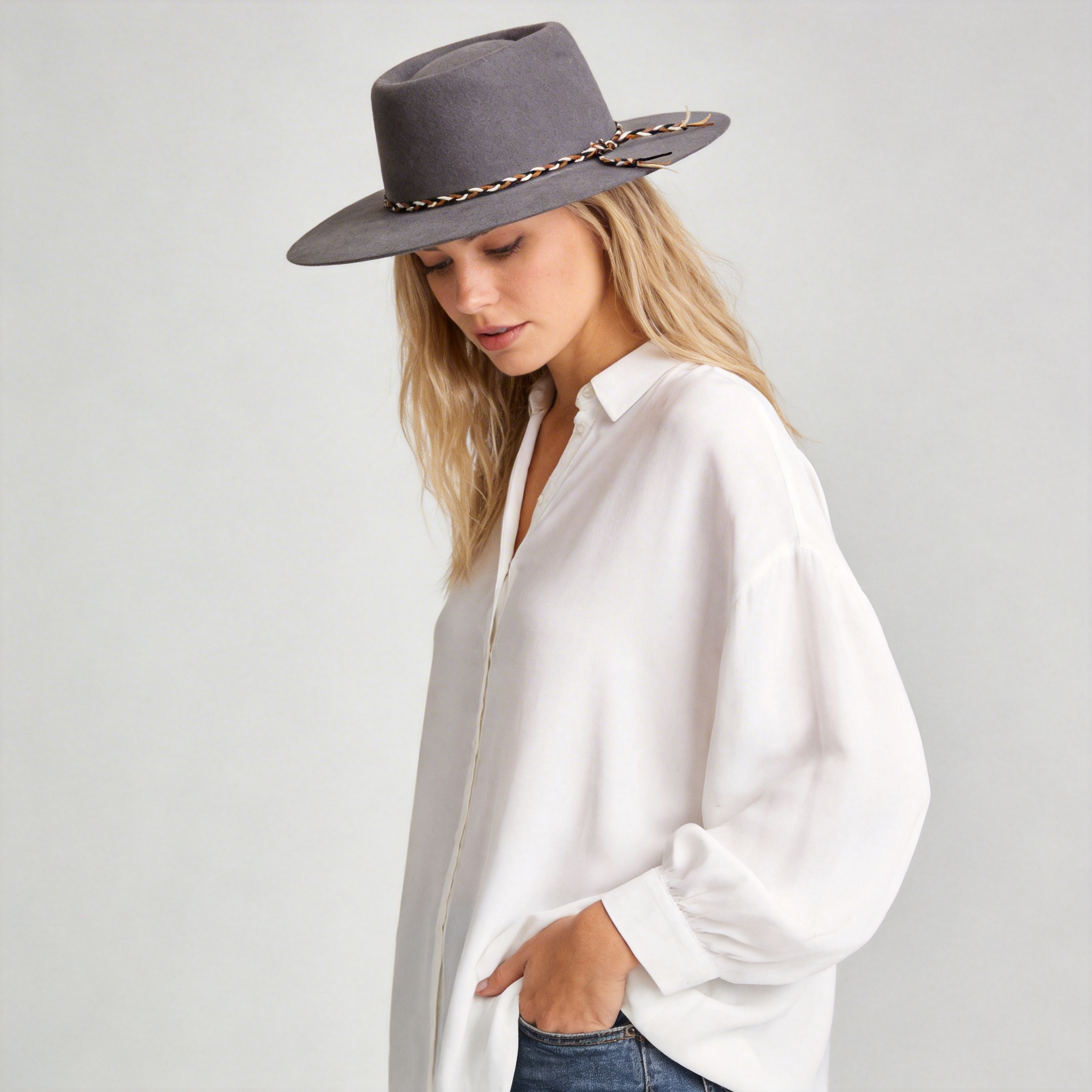 Felt Gambler – Braided Cord Band Accent