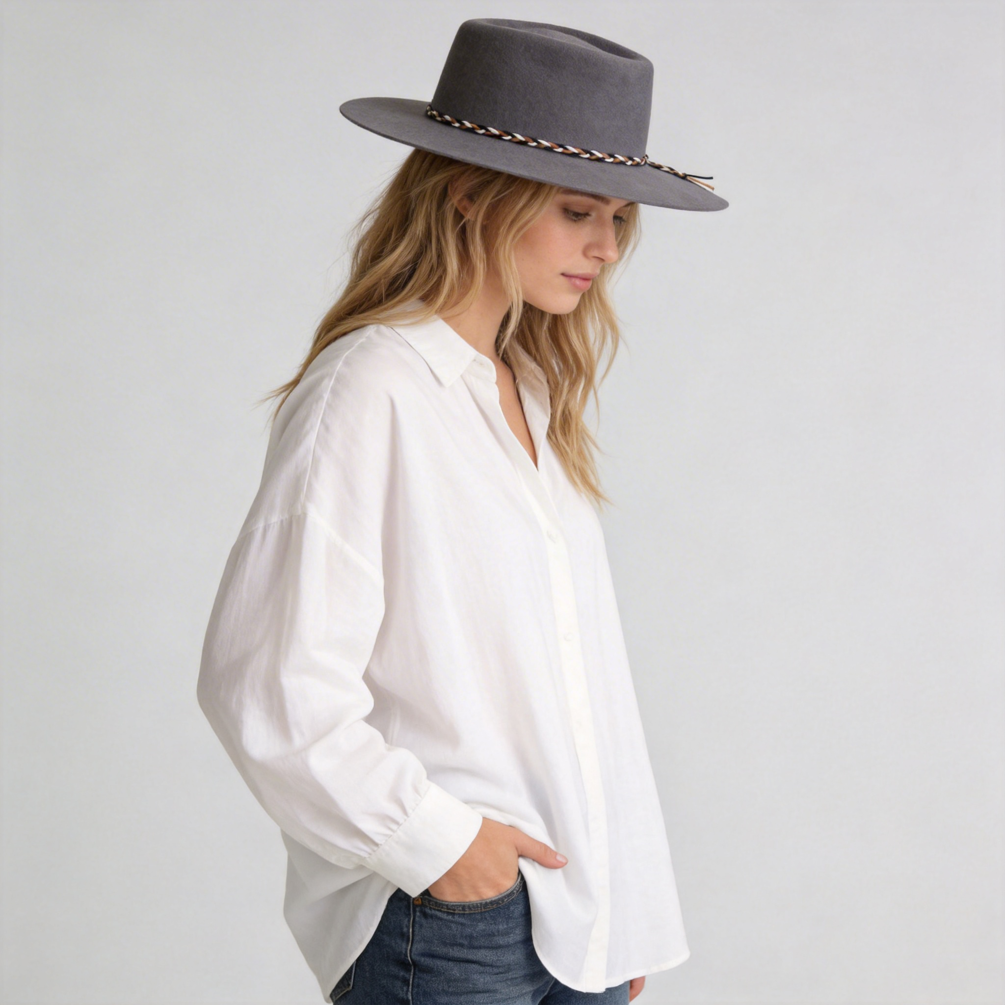 Felt Gambler – Braided Cord Band Accent