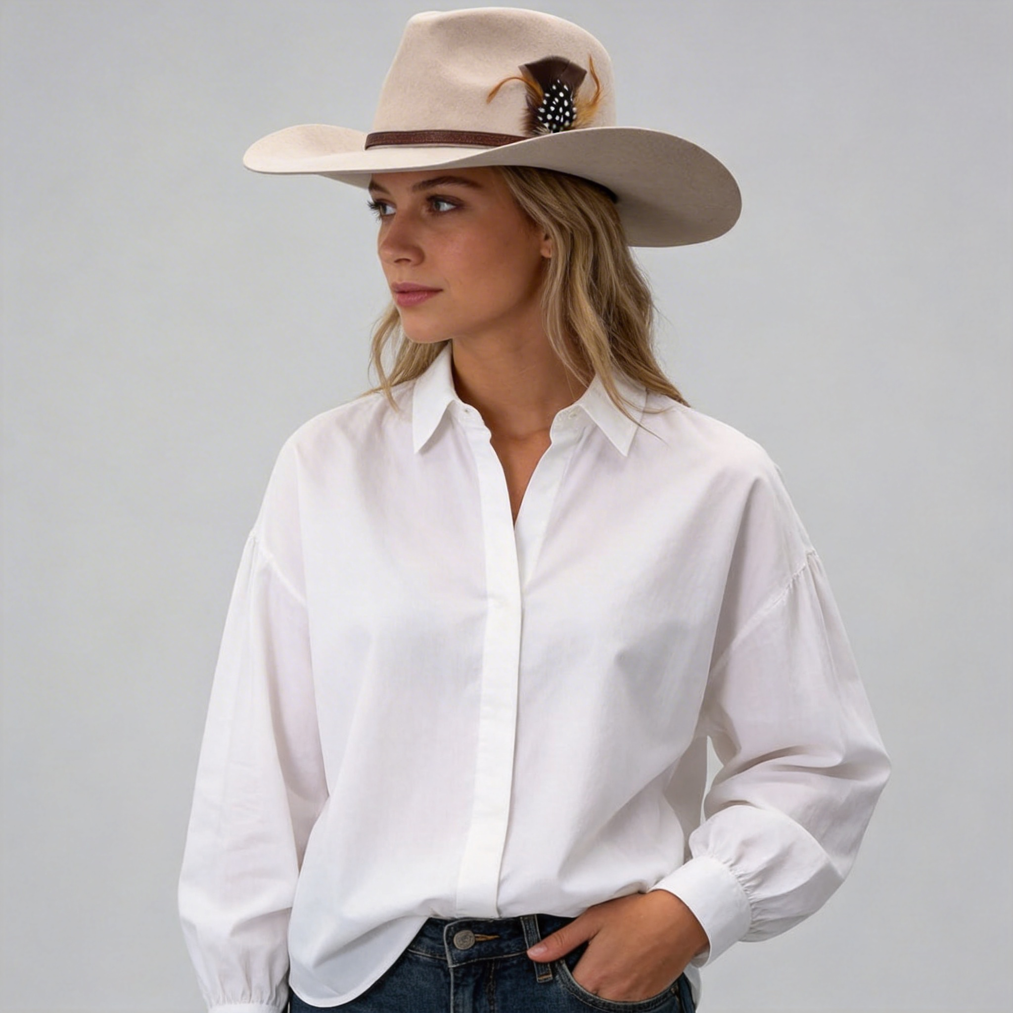 Modern Oatmeal Hat – Narrow Band Accent