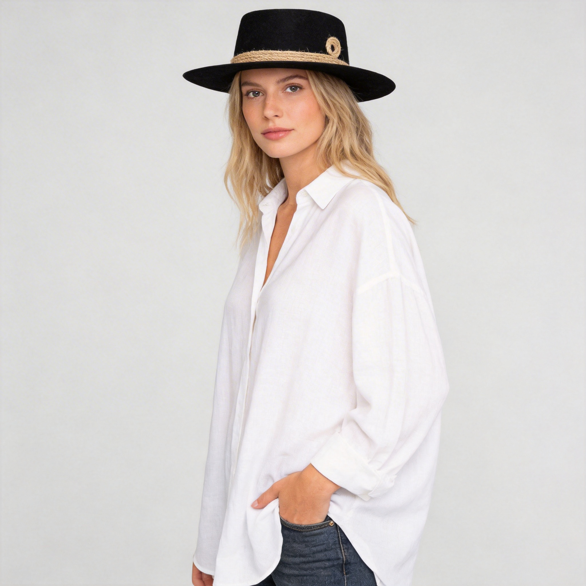 Contemporary Black Gambler – Textured Band