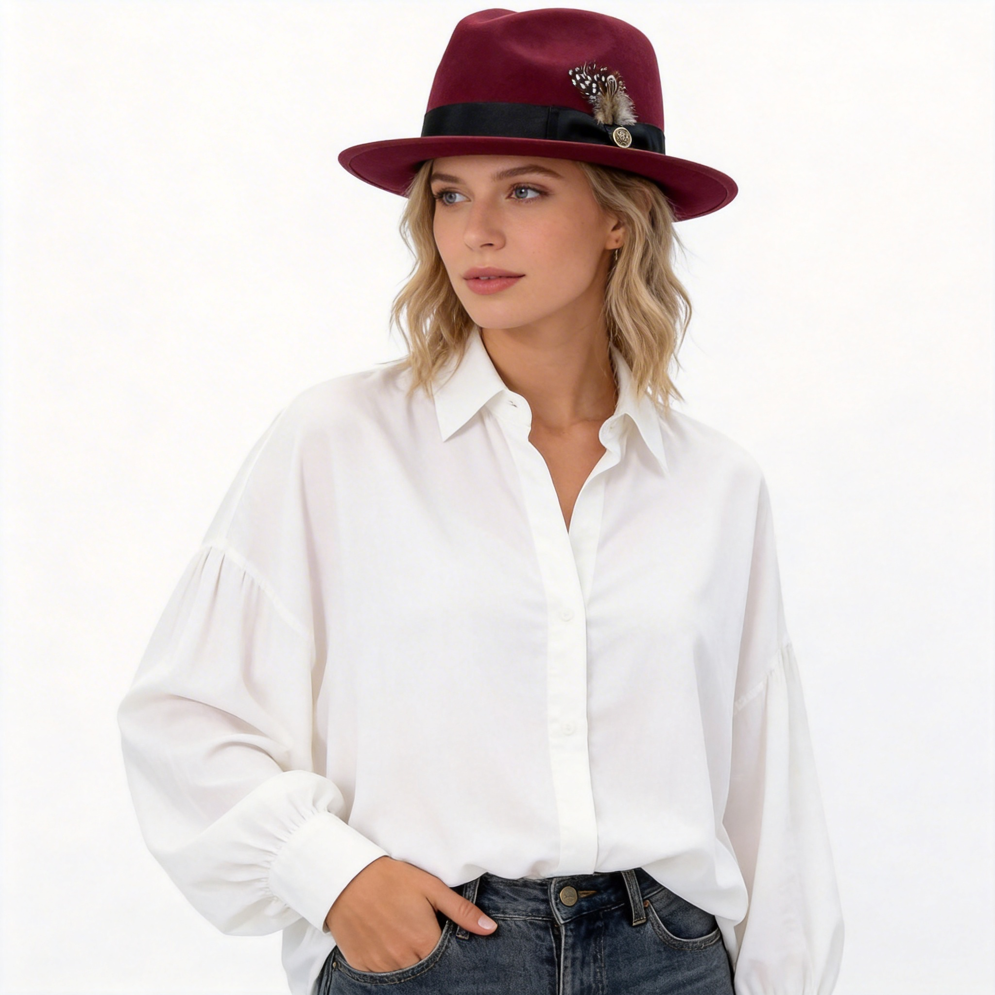 Burgundy Fedora Hat