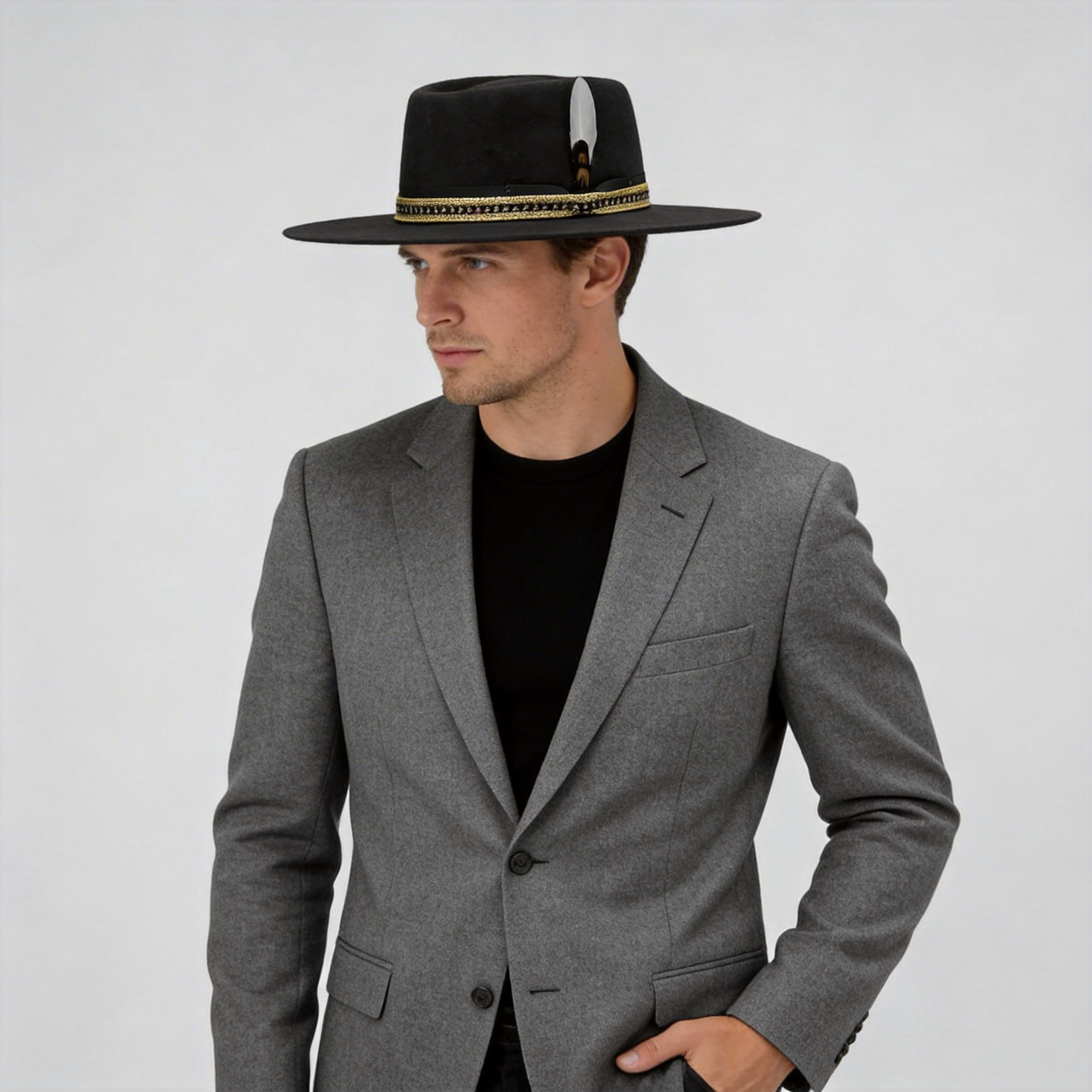 Artisan Black Felt Gambler Hat
