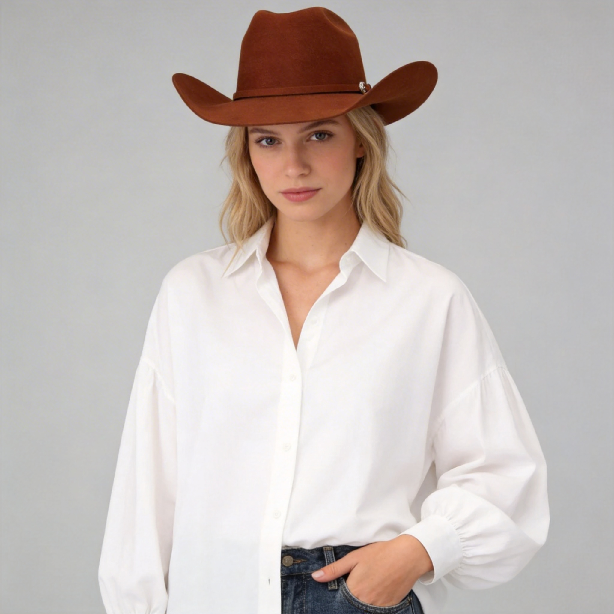 Women Premier Wool Felt Classic Cowboy Hat