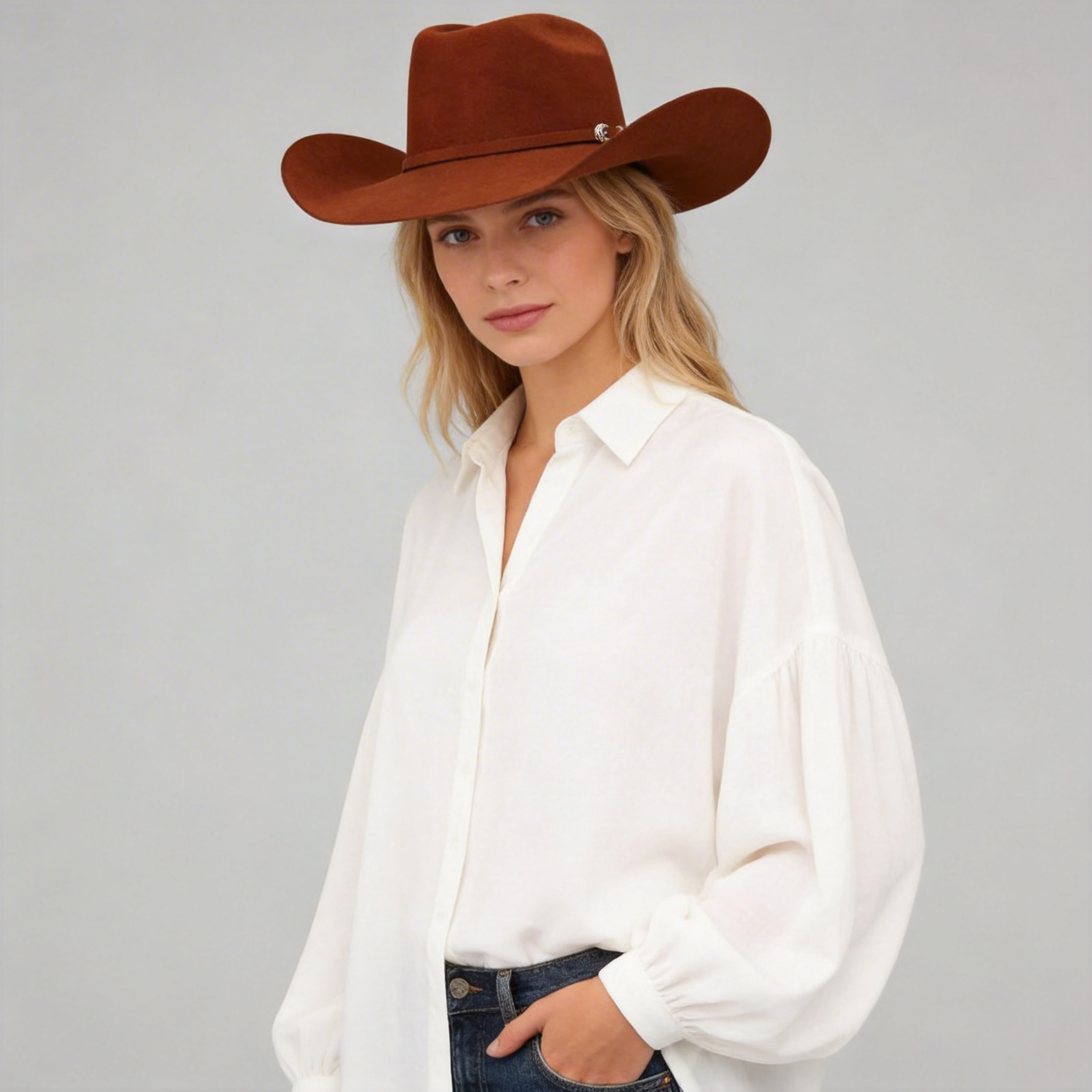 Women Premier Wool Felt Classic Cowboy Hat