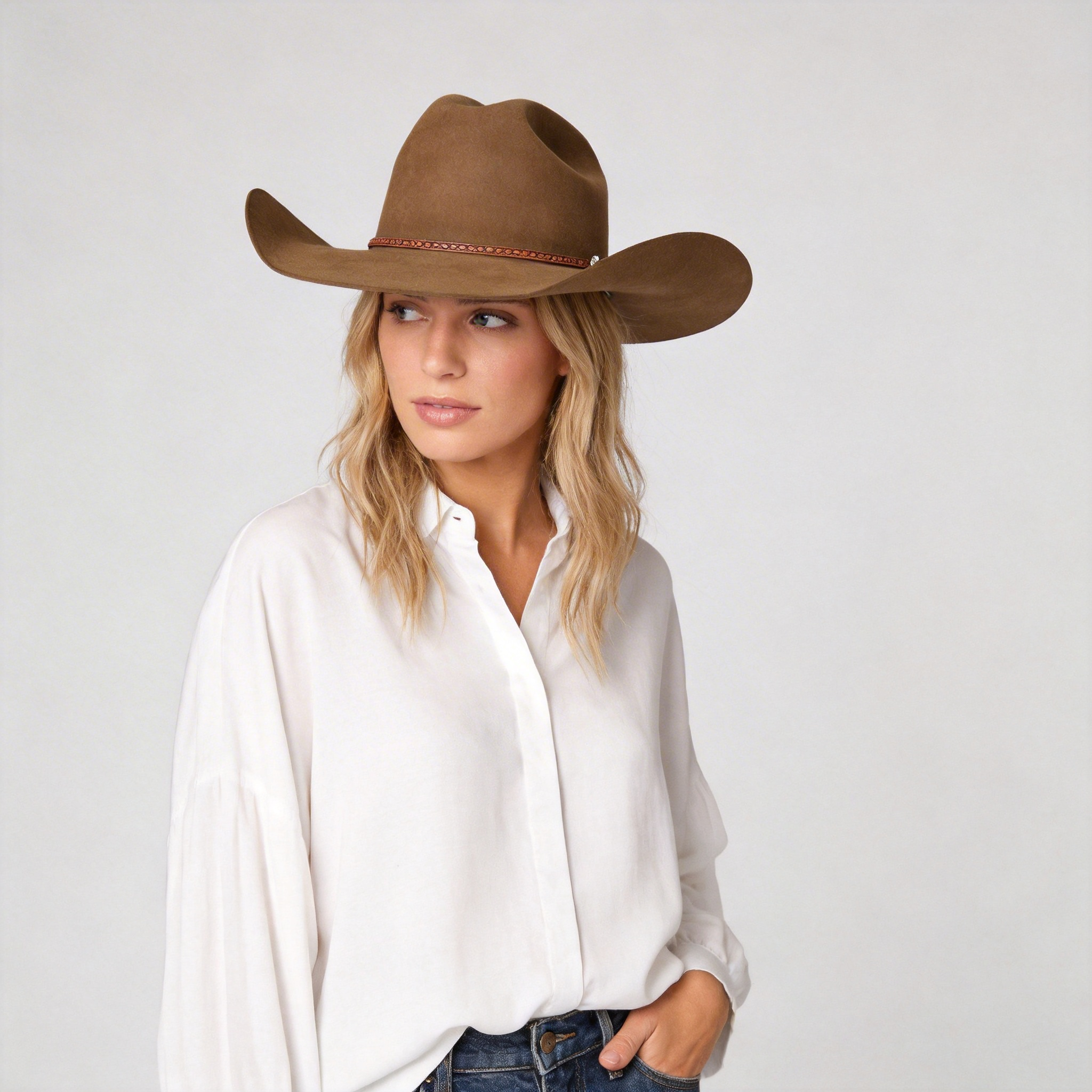 Women All-Season Felt Cowboy Hat