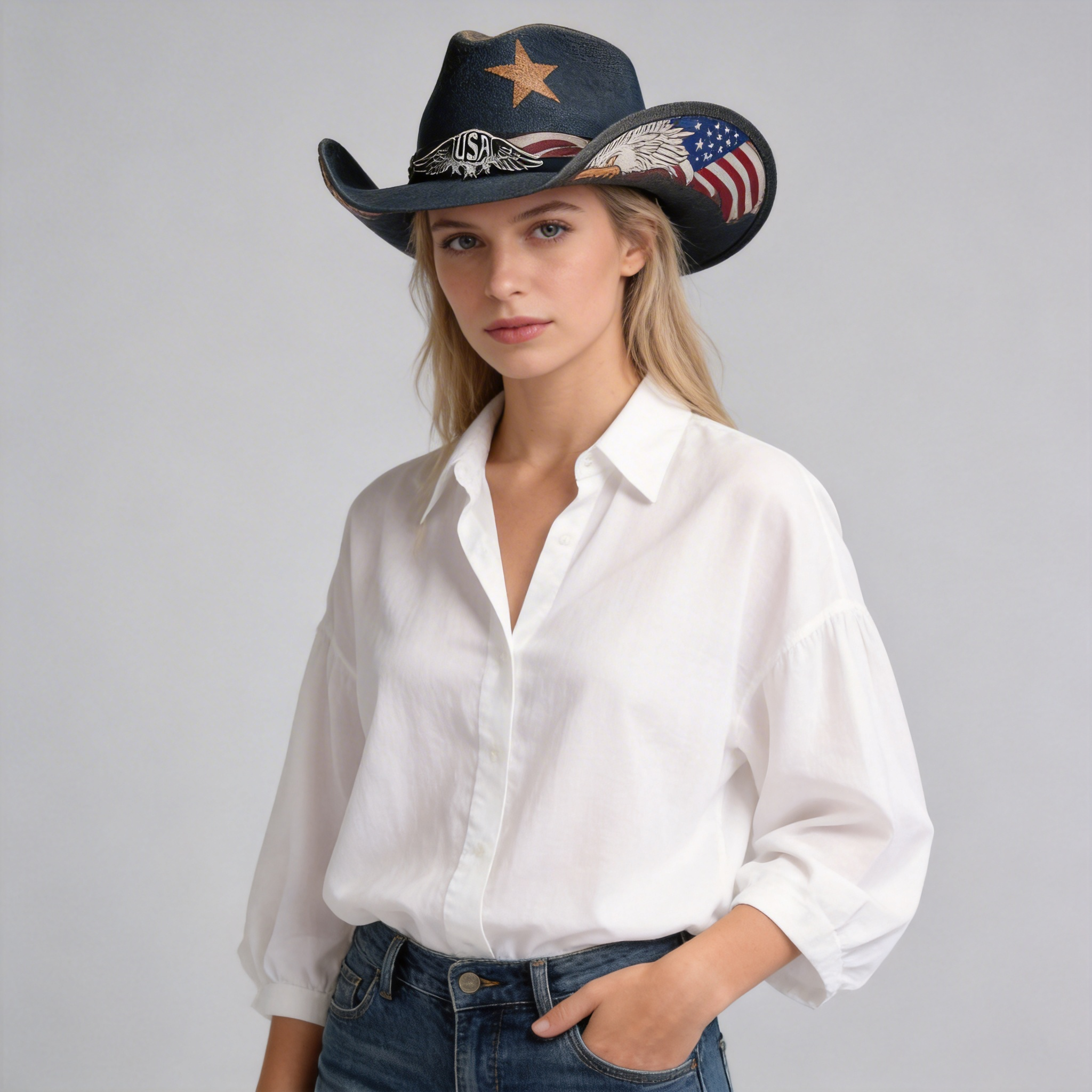 Vintage Straw Western Cowboy Hat Jazz Hat