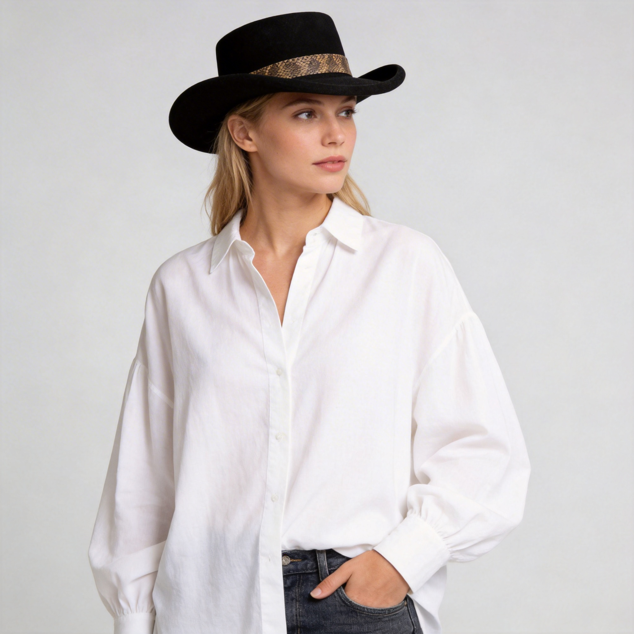 Women Ranch Western Wear Vintage Gambler Hat