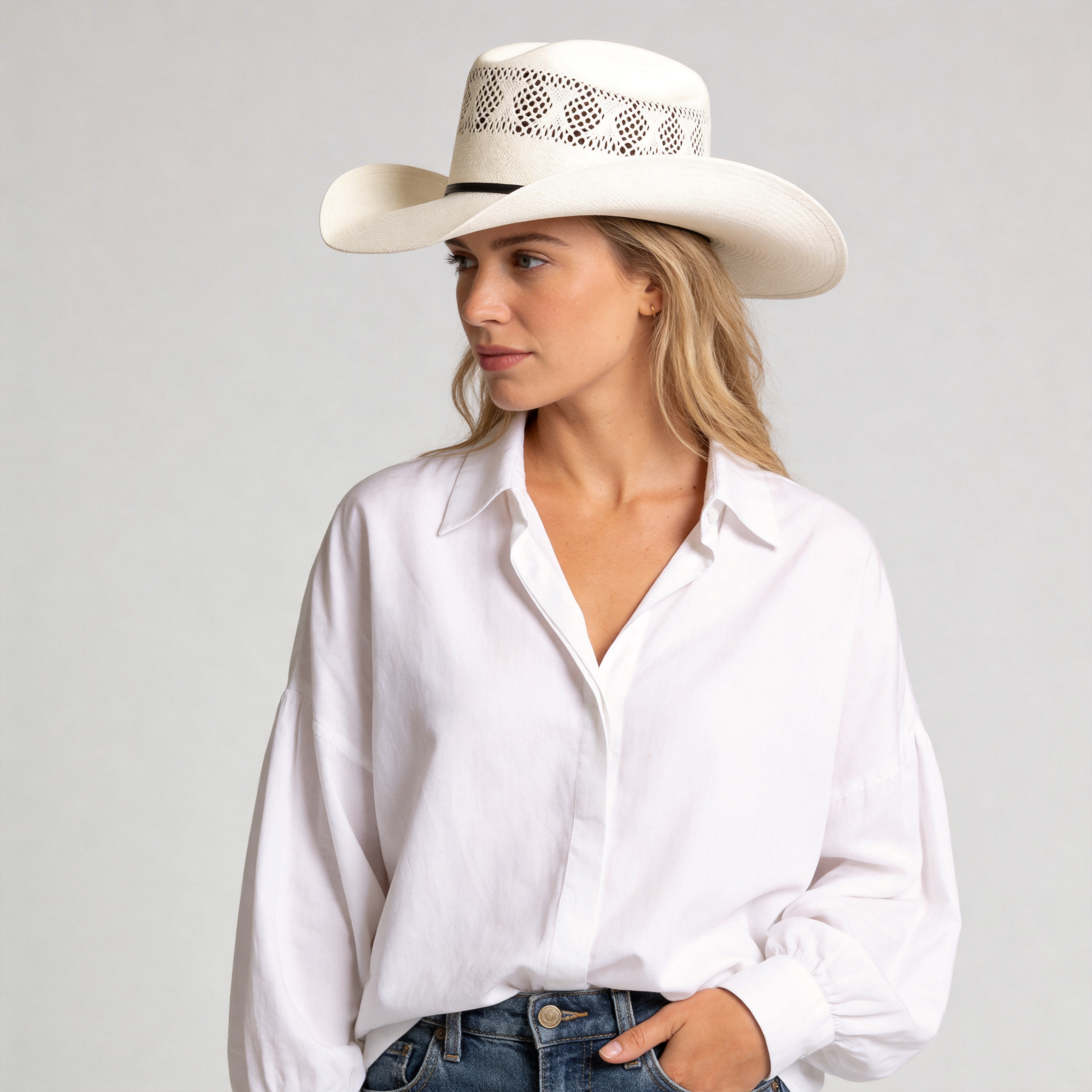 Boho-Inspired Straw Cowboy Hat