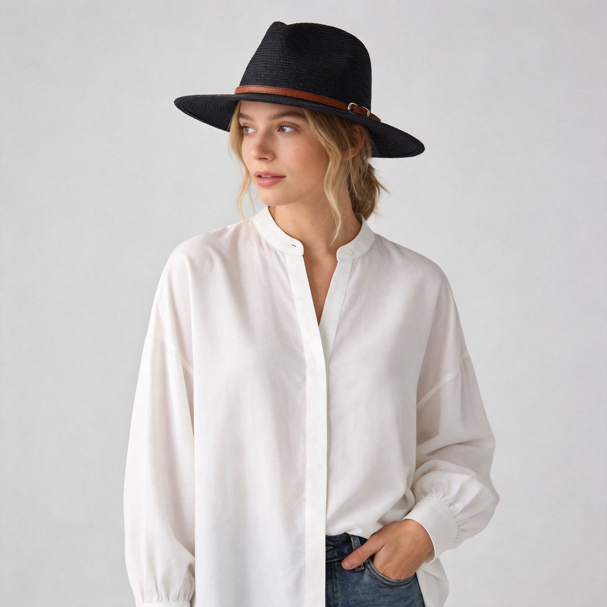 Wide Brim Straw Panama Hat