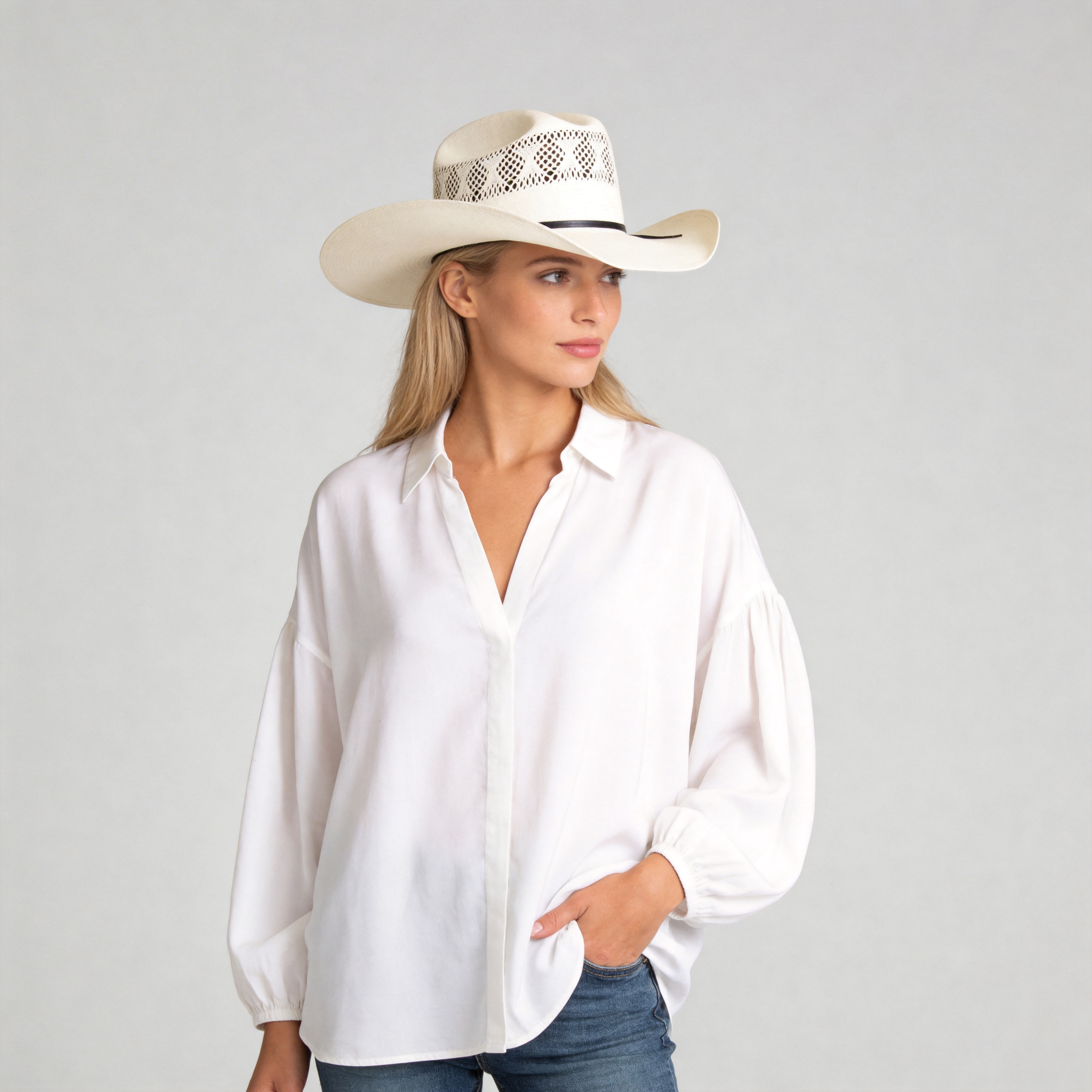 Women Boho-Inspired Straw Western Hat