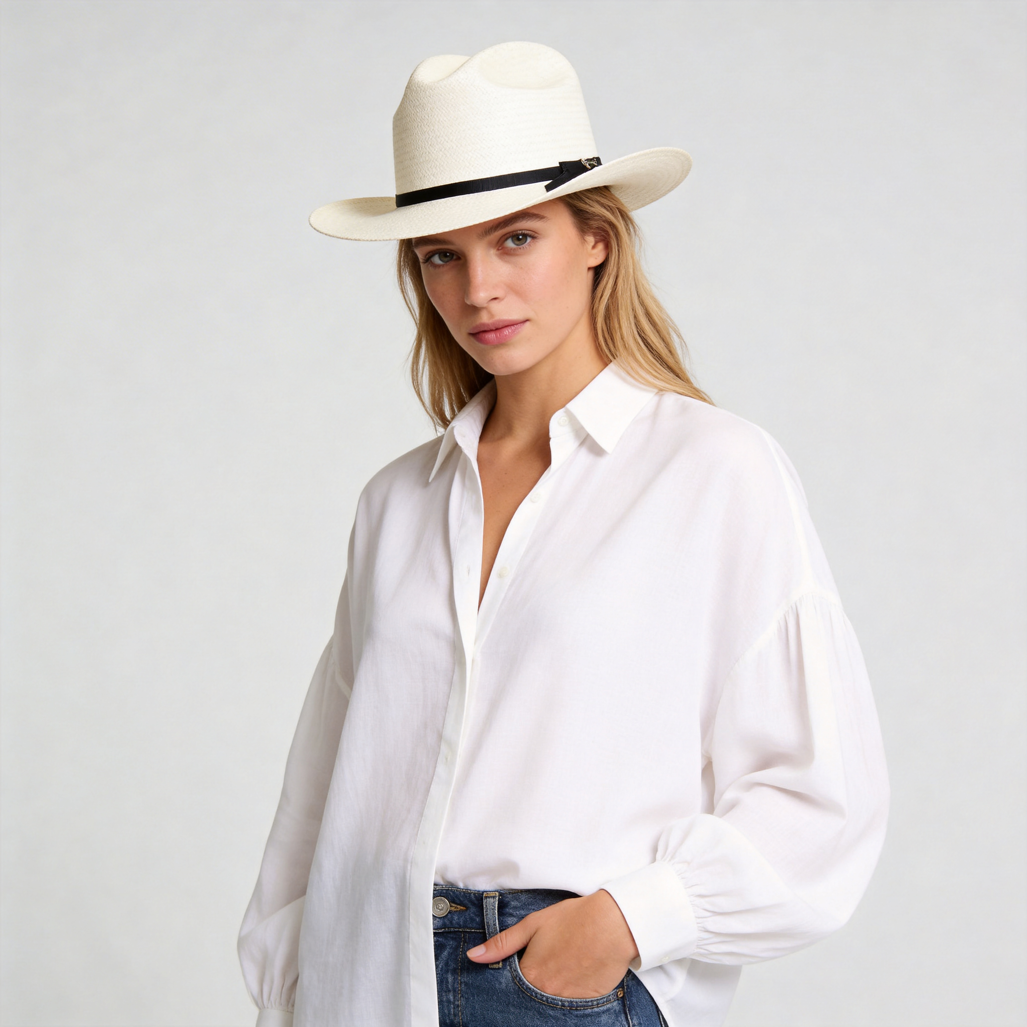 Women Summer Straw Cowboy Hat