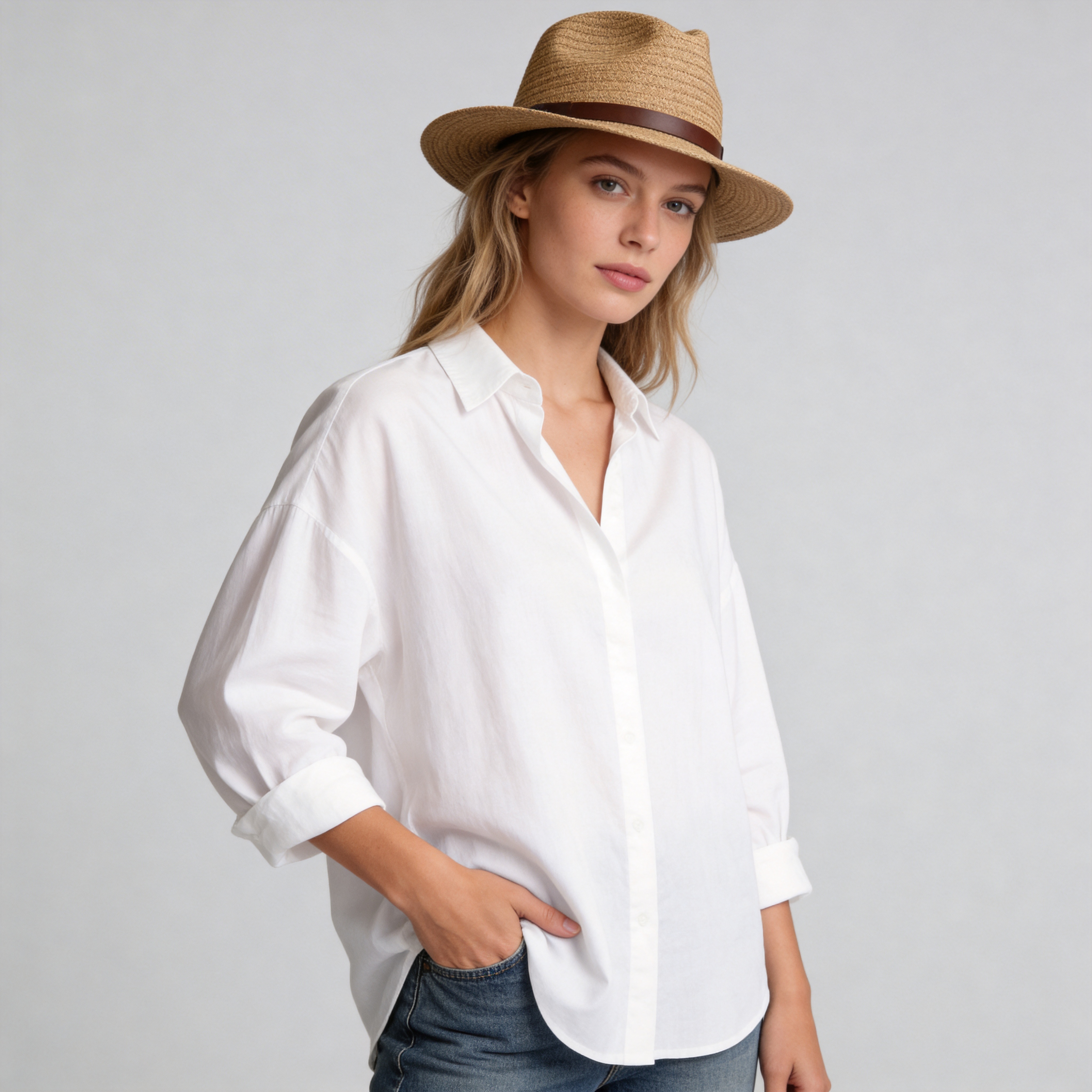 Rustic Charm Straw Hat