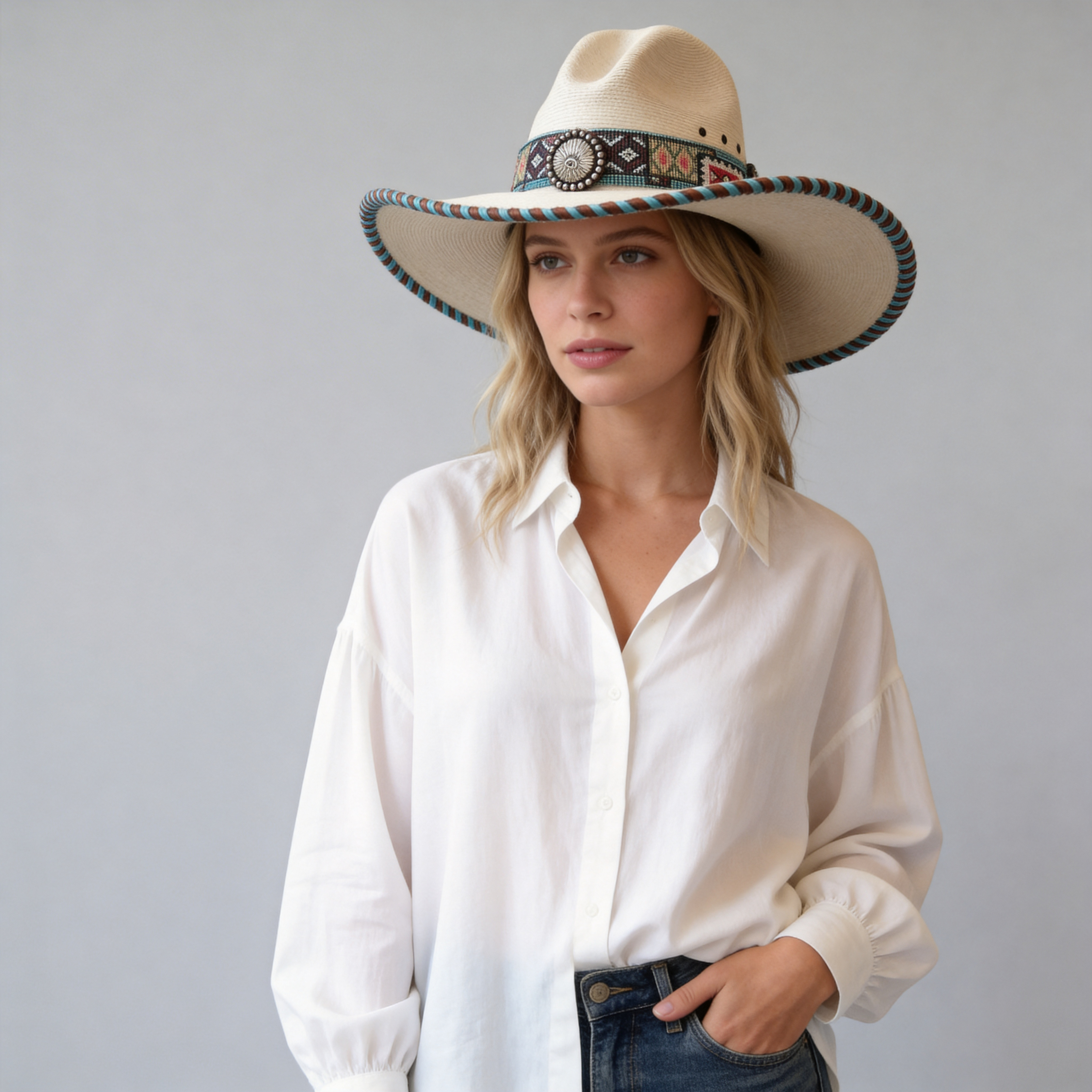 Palm Leaf Cowboy Straw Hat