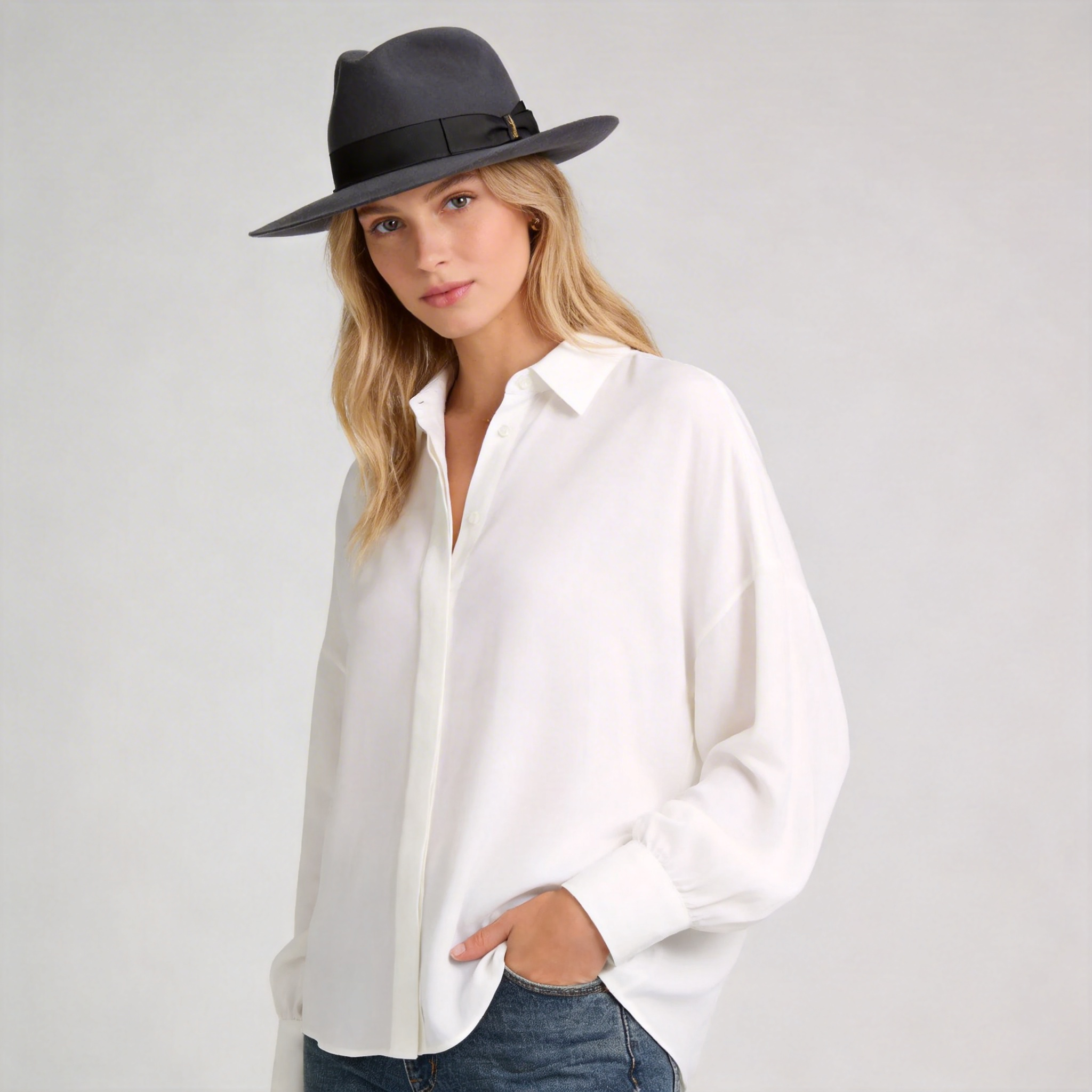 Classic Fedora Fur Felt Hat in Brown