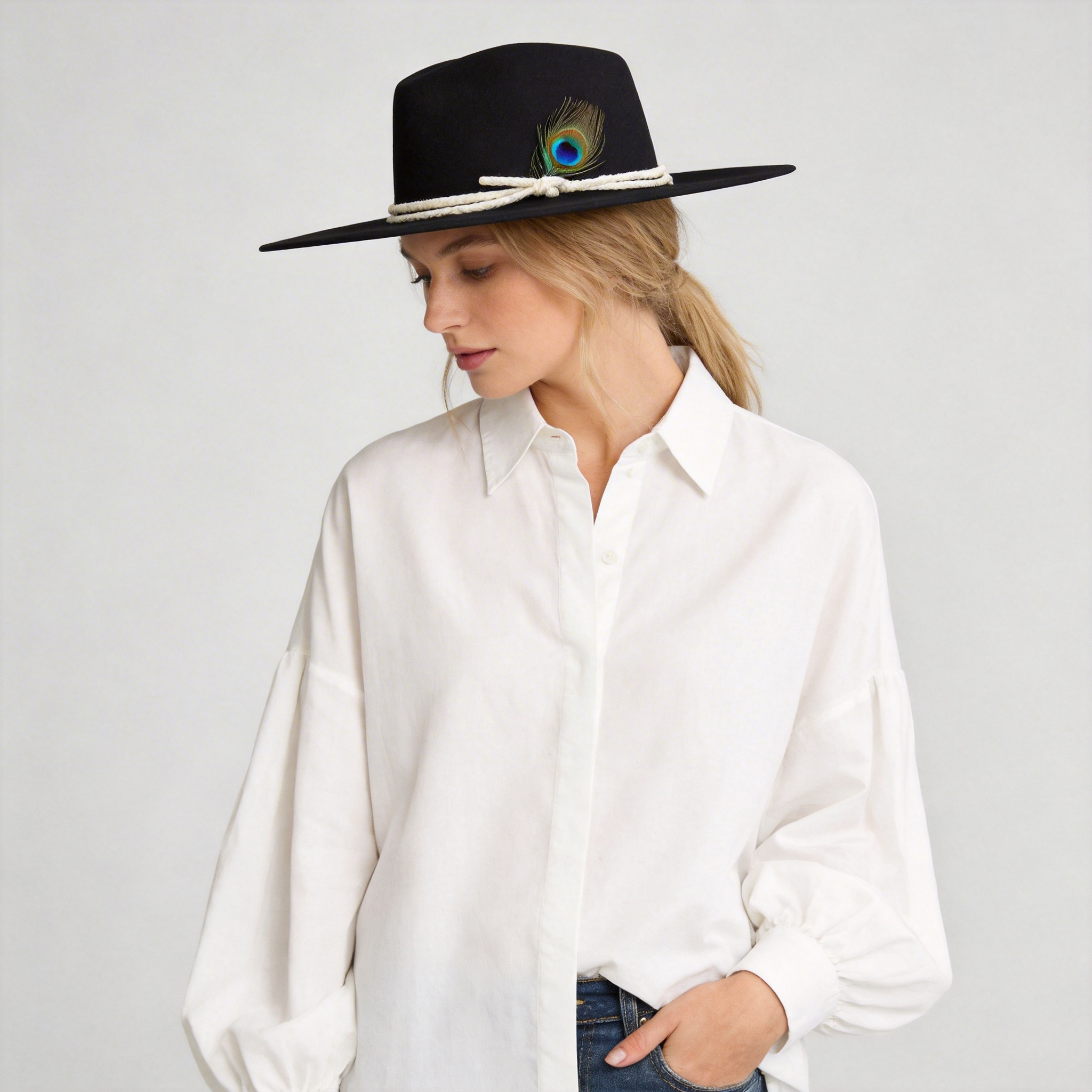 Classic Men's Felt Fedora Hat-Taupe