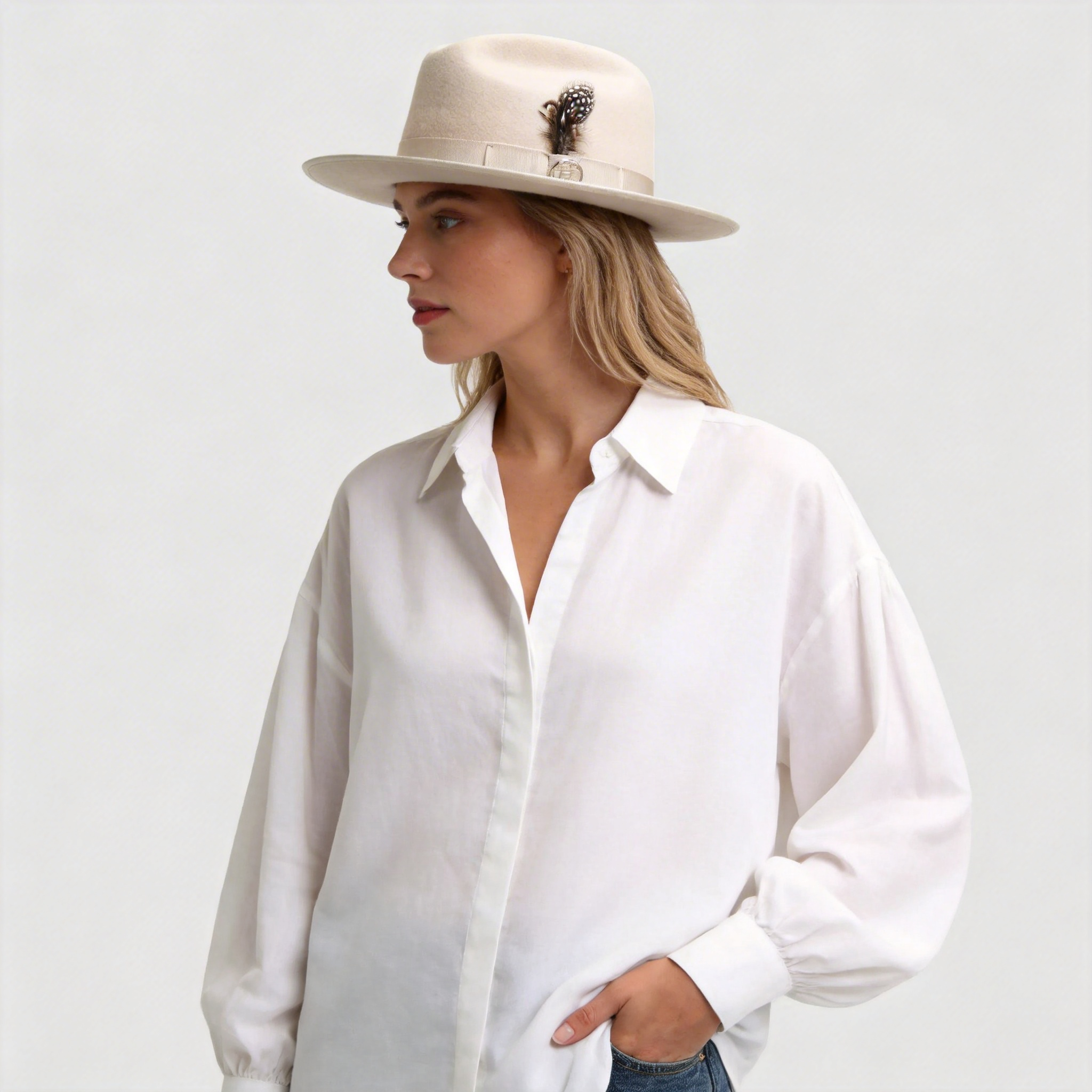 Women Elegant Ranch Fedora Hat