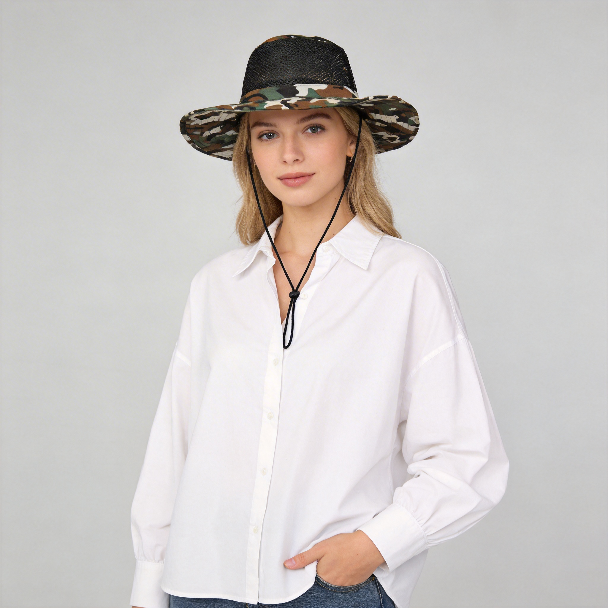 Lightweight Camouflage Mesh UV Protective Sun Hat