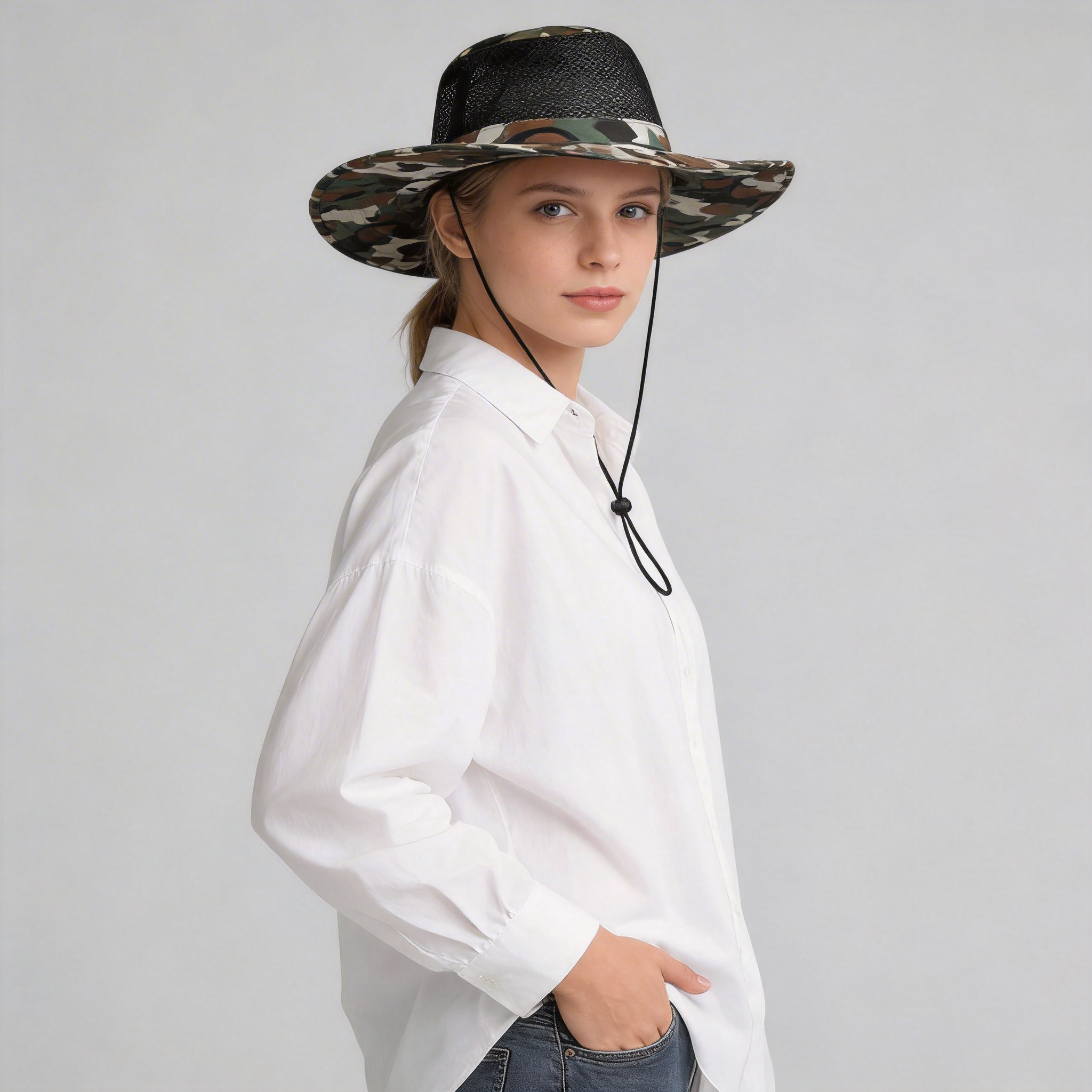 Lightweight Camouflage Mesh UV Protective Sun Hat