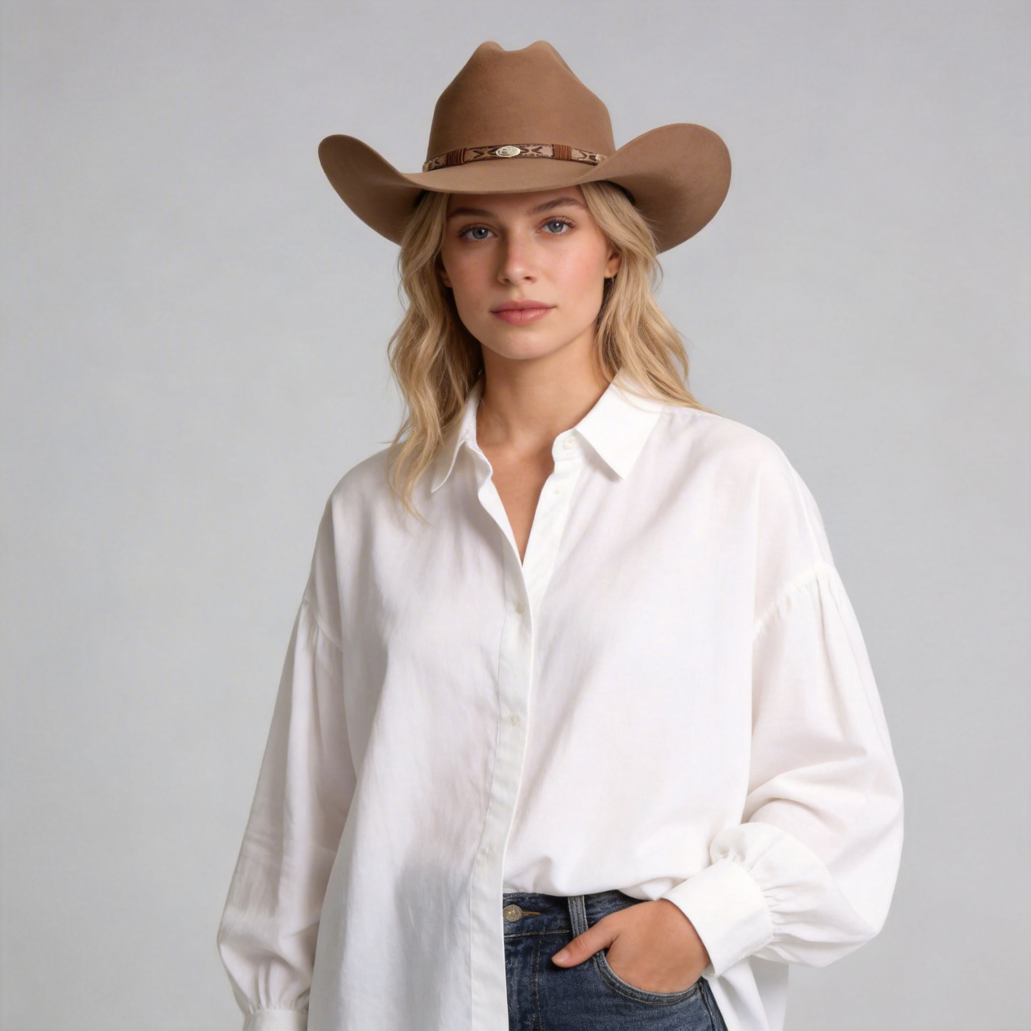 Drifter Felt Cowboy Hat - Red