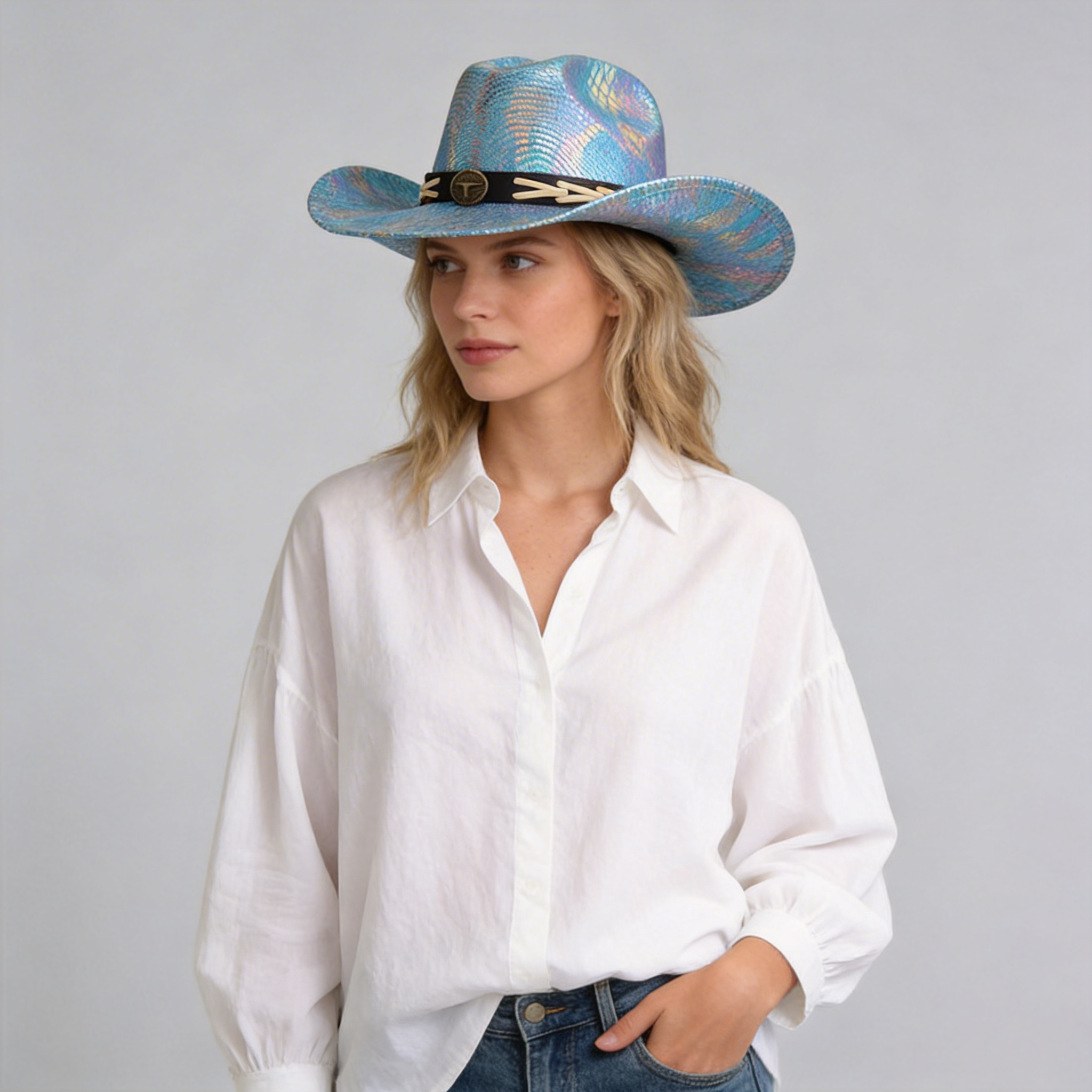 Rainbow Western Cowgirl Hat
