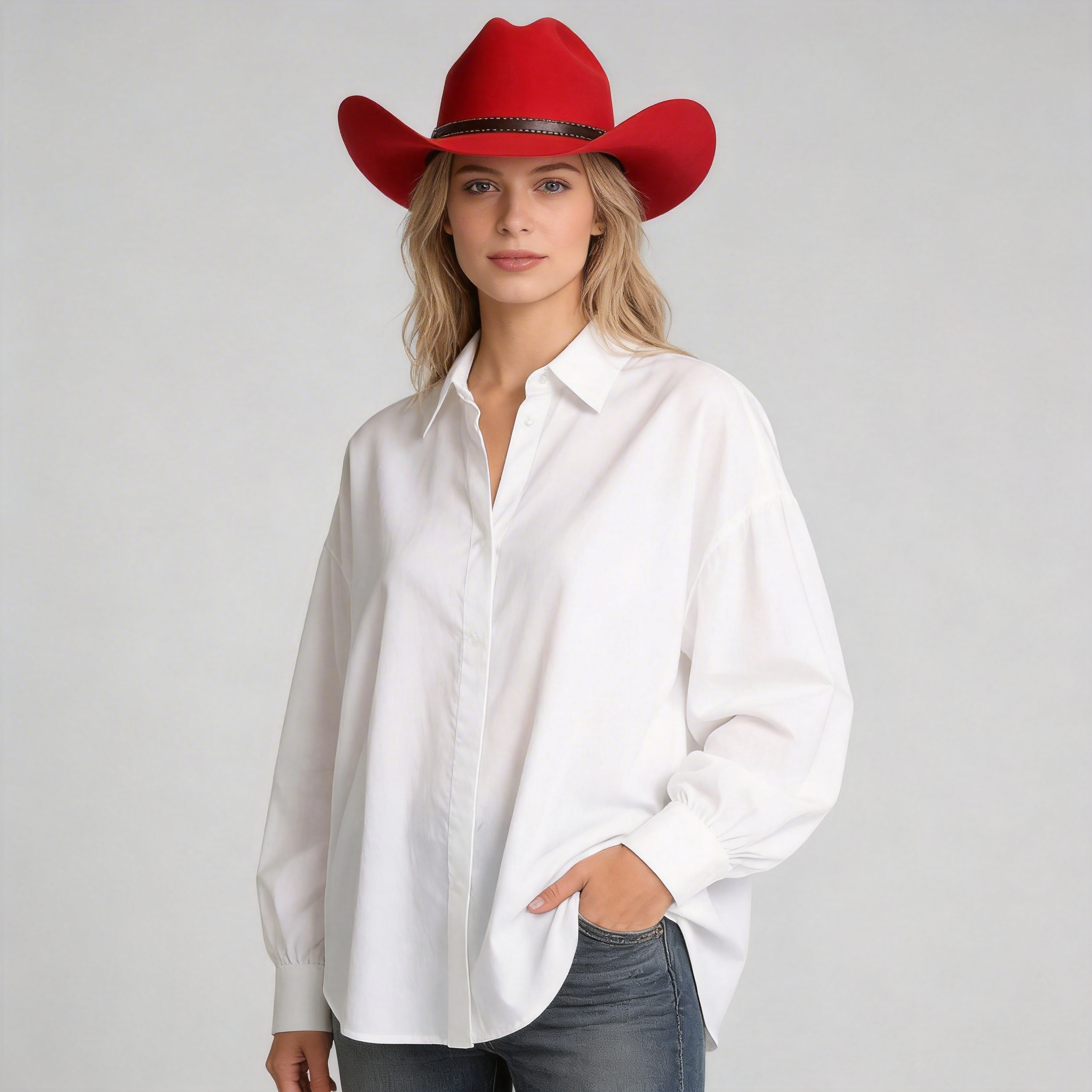 Sundown Felt Cowboy Hat - Red