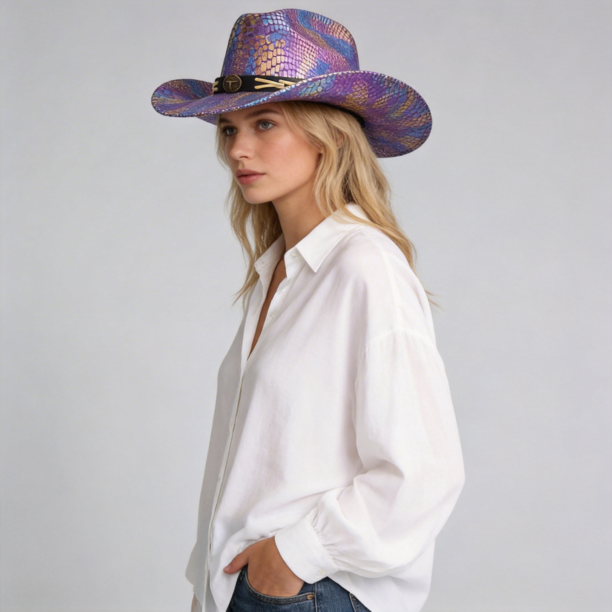 Rainbow Western Cowgirl Hat