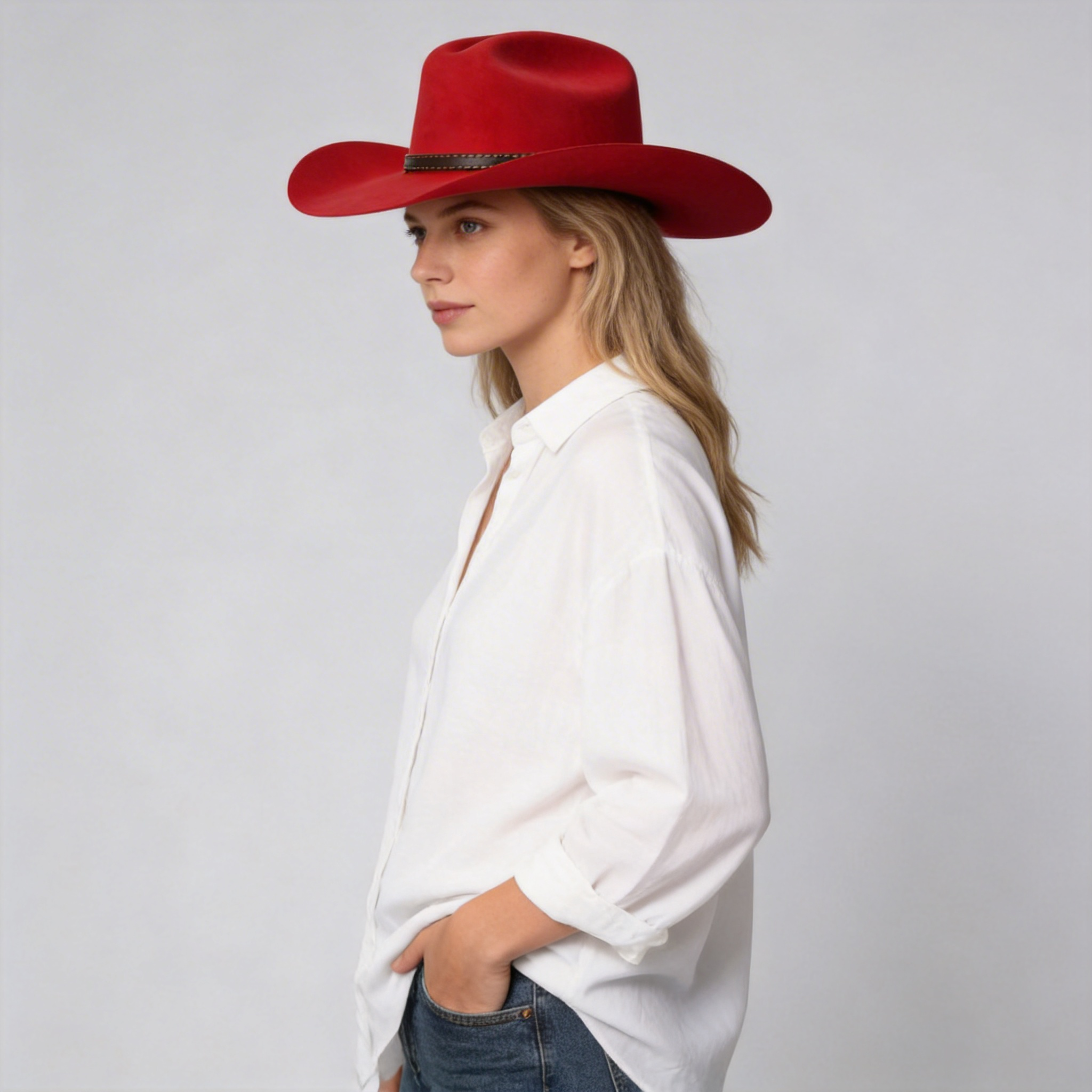 Sundown Felt Cowboy Hat - Red