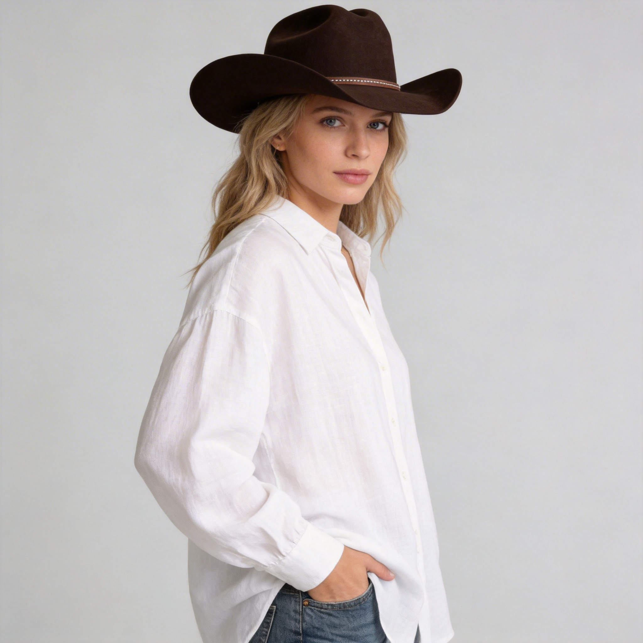 Women Frontier Felt Cowboy Hat