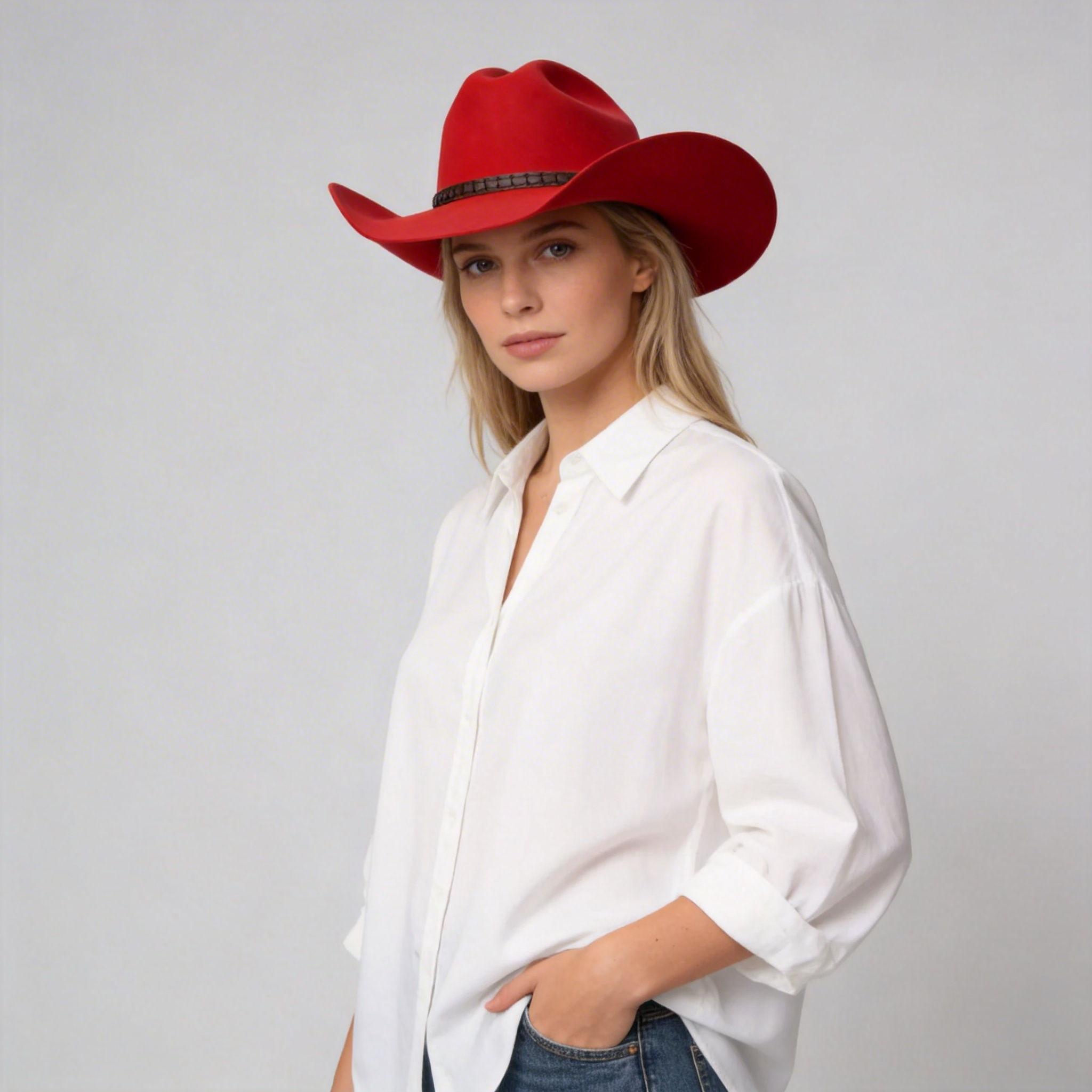 Voyager Felt Cowboy Hat - Red