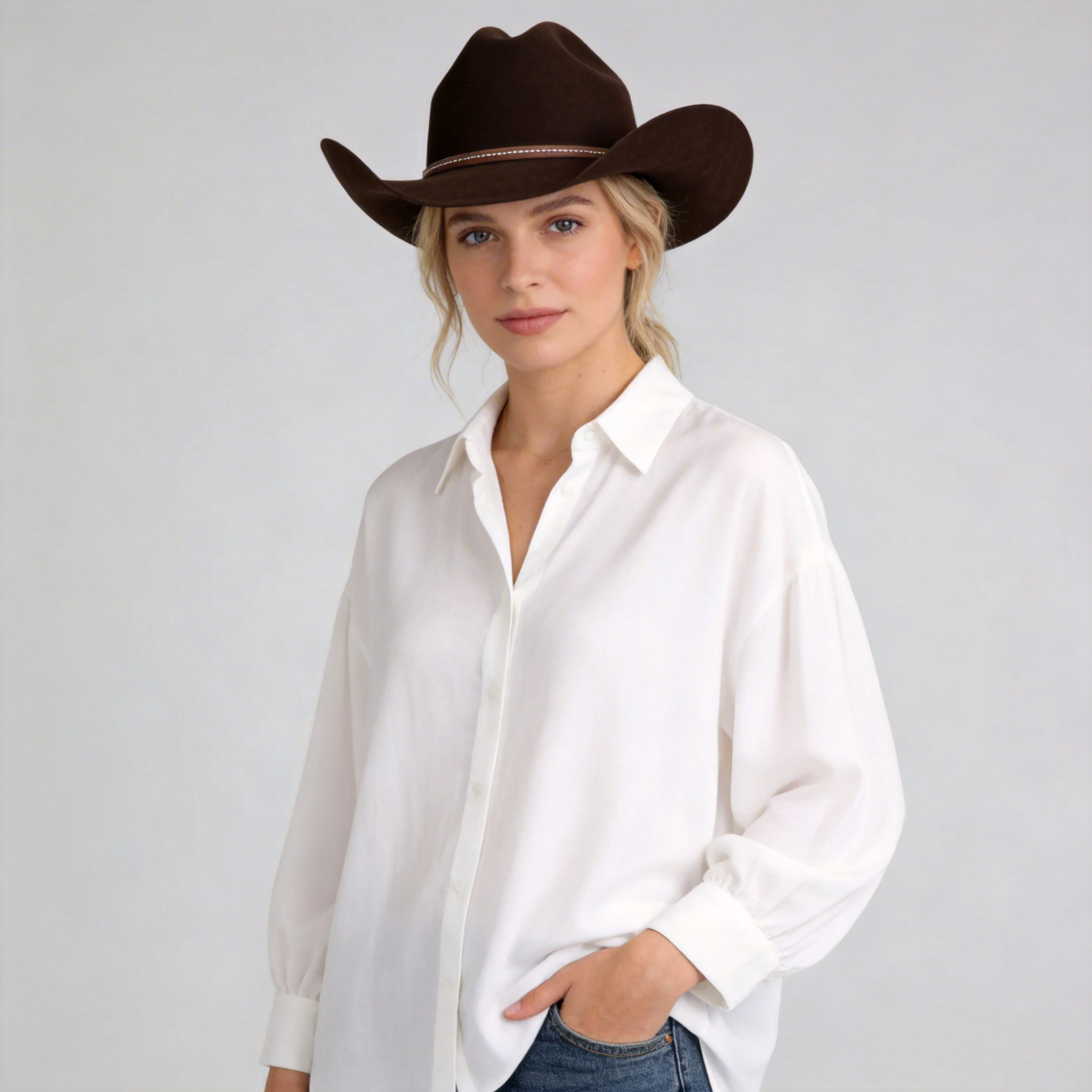 Women Frontier Felt Cowboy Hat