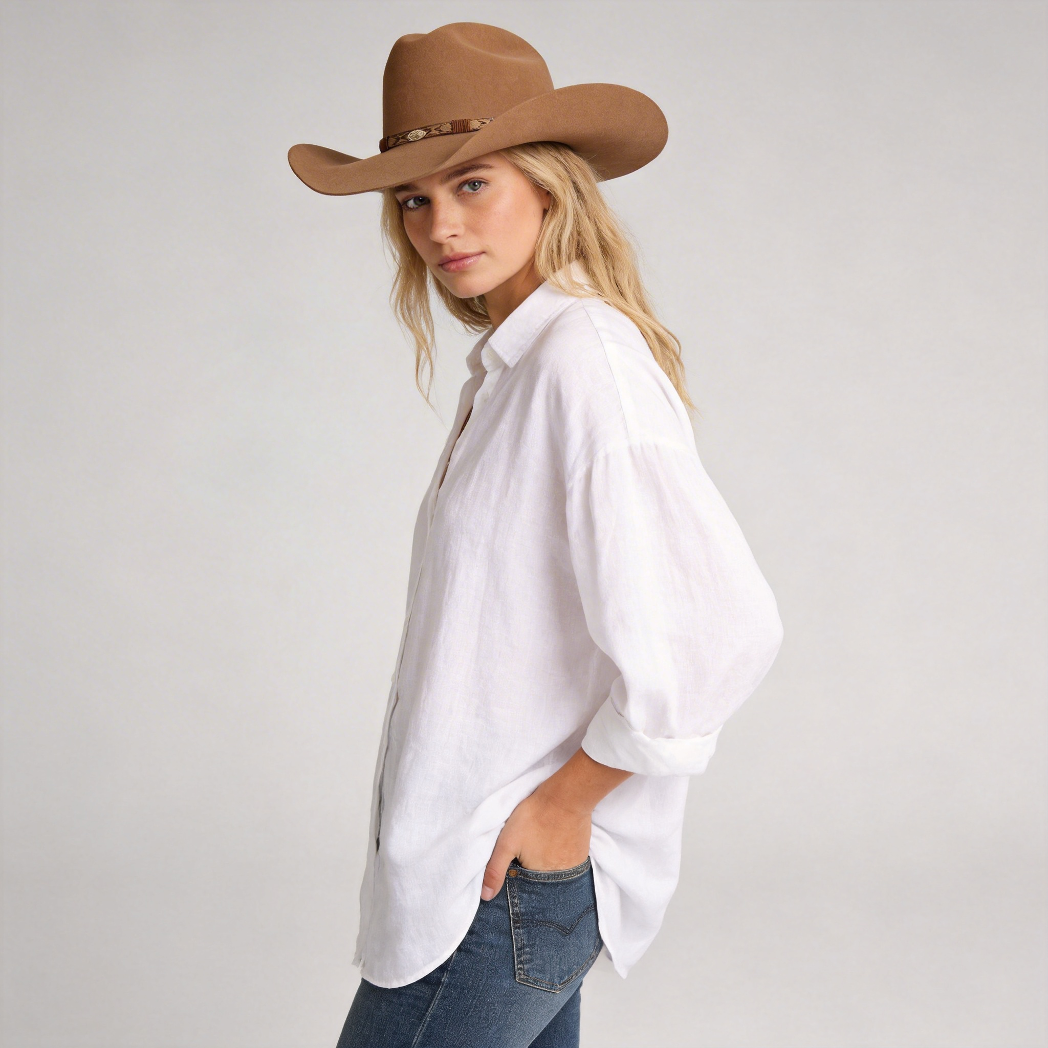 Drifter Felt Cowboy Hat - Red