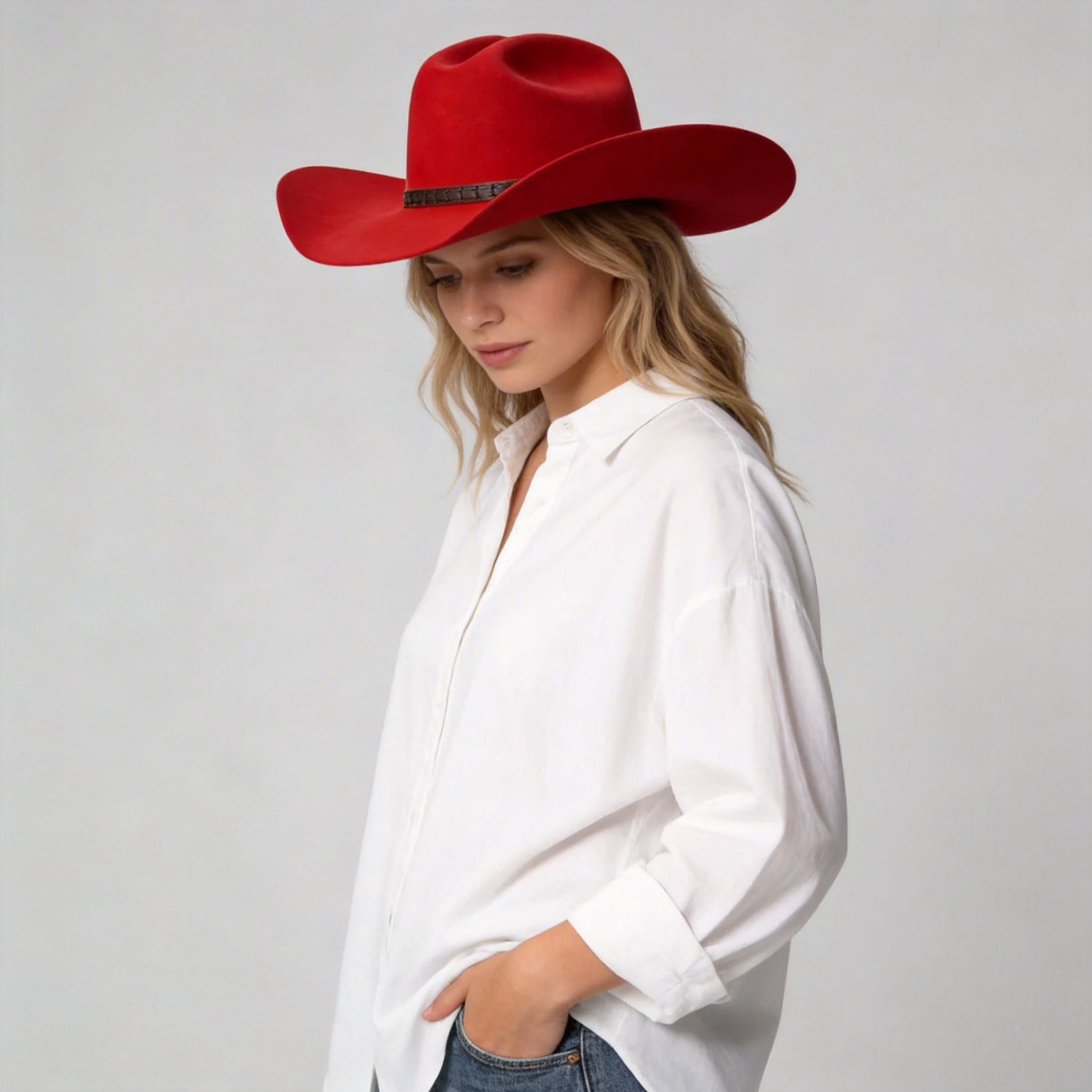Voyager Felt Cowboy Hat - Red