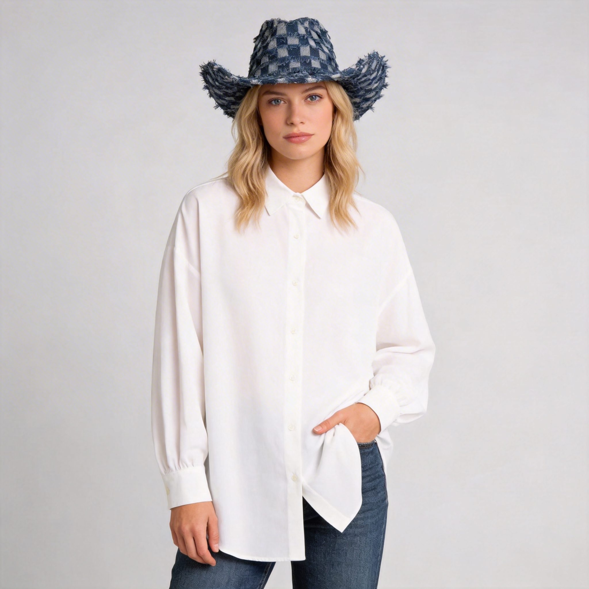 Women Western Hat Plaid West – Quiet Line