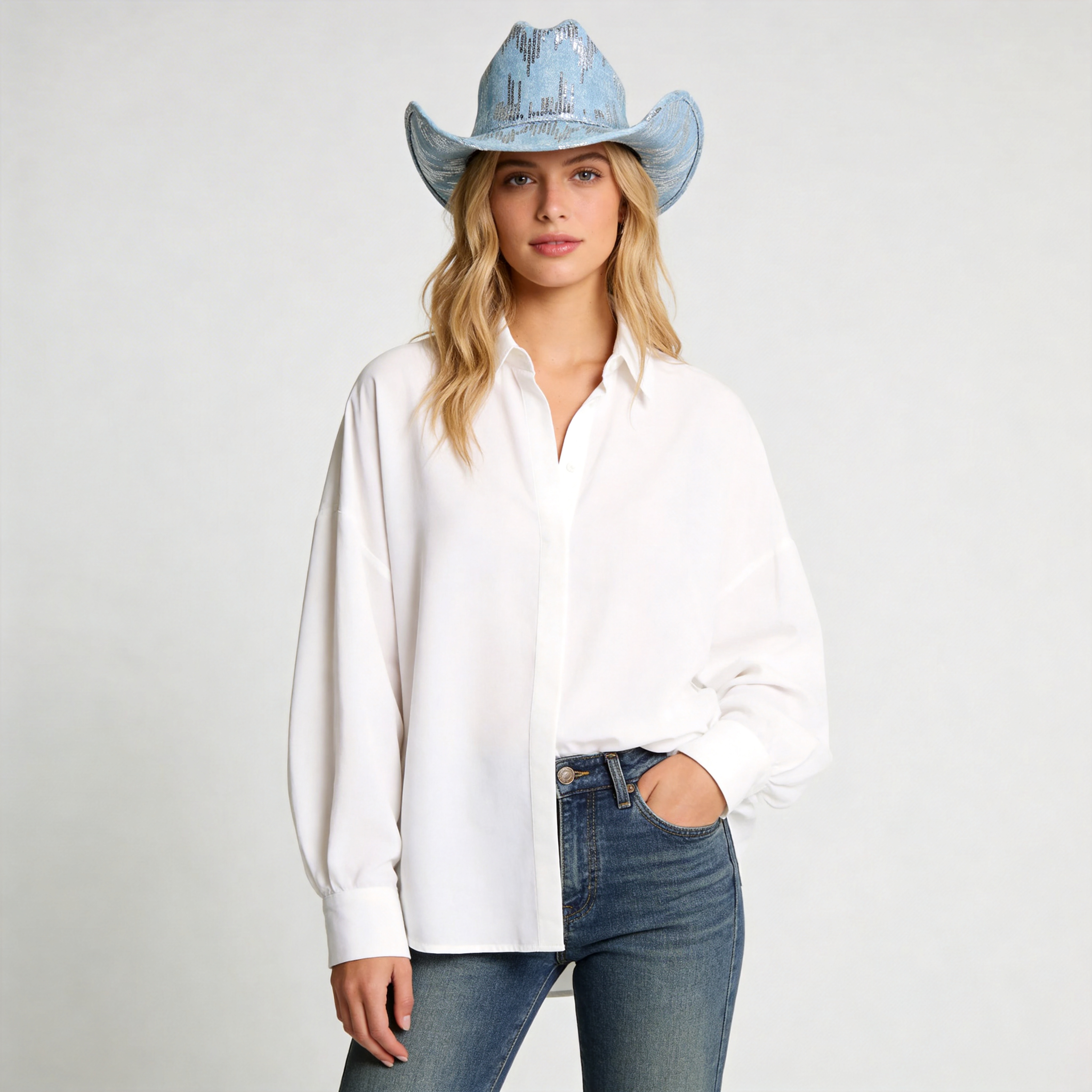 Women Denim Glam Brim – Bold Spark