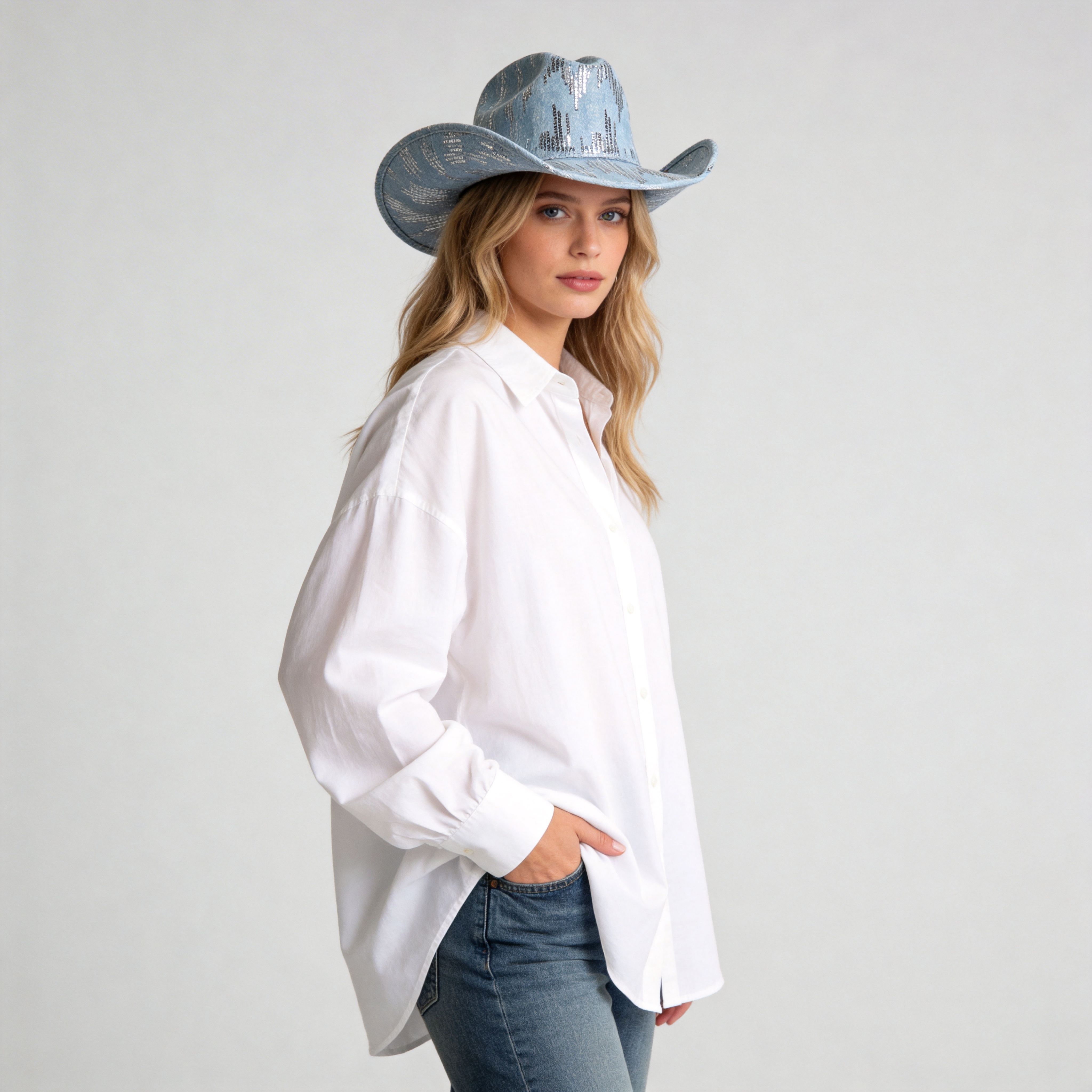 Women Denim Glam Brim – Bold Spark