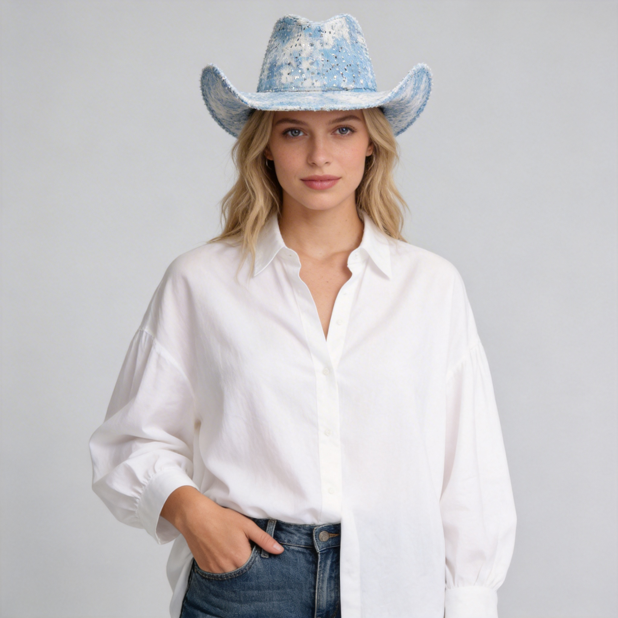 Women Ink Sky Western Hat– Glint Brim