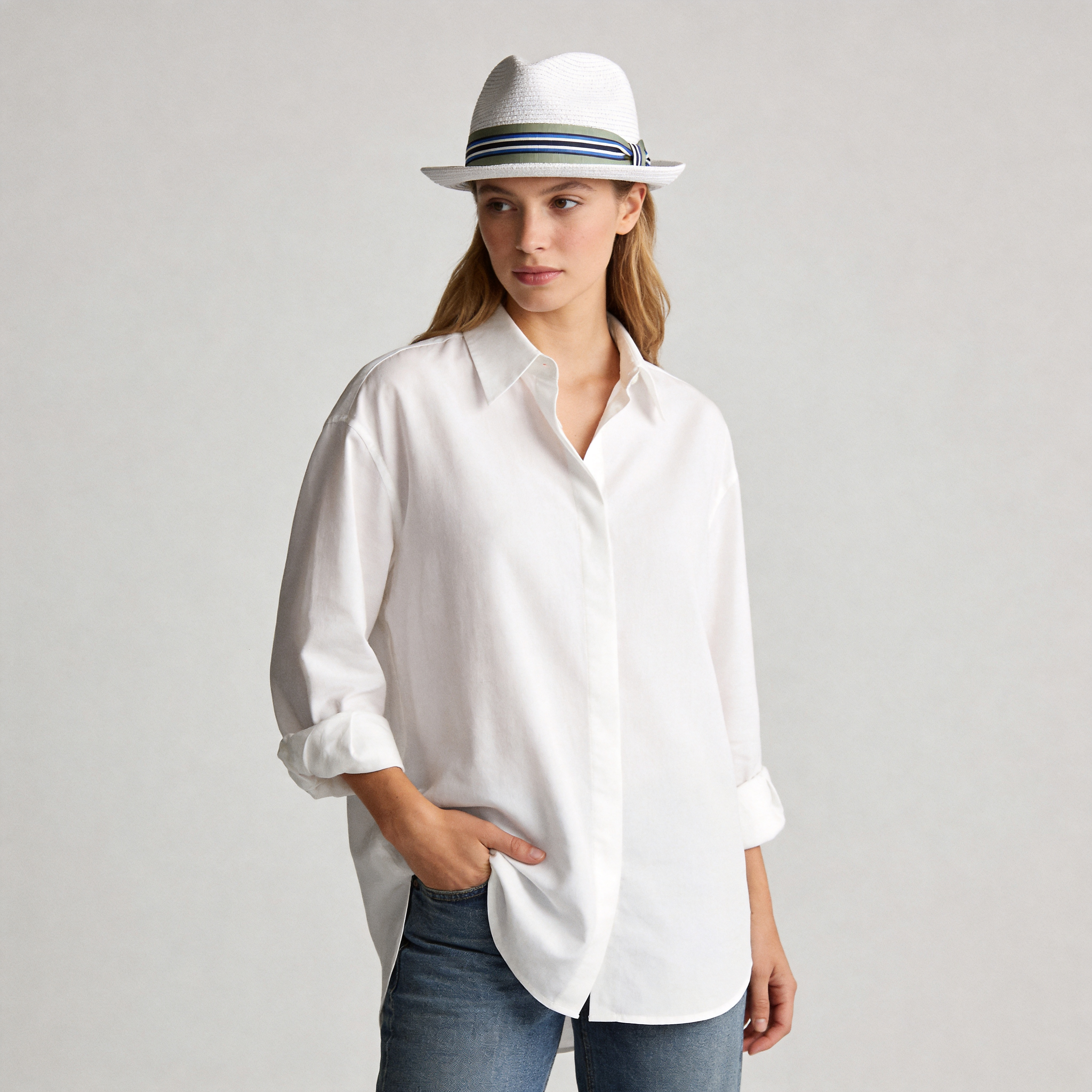 Women Summer Braid Fedora Straw
