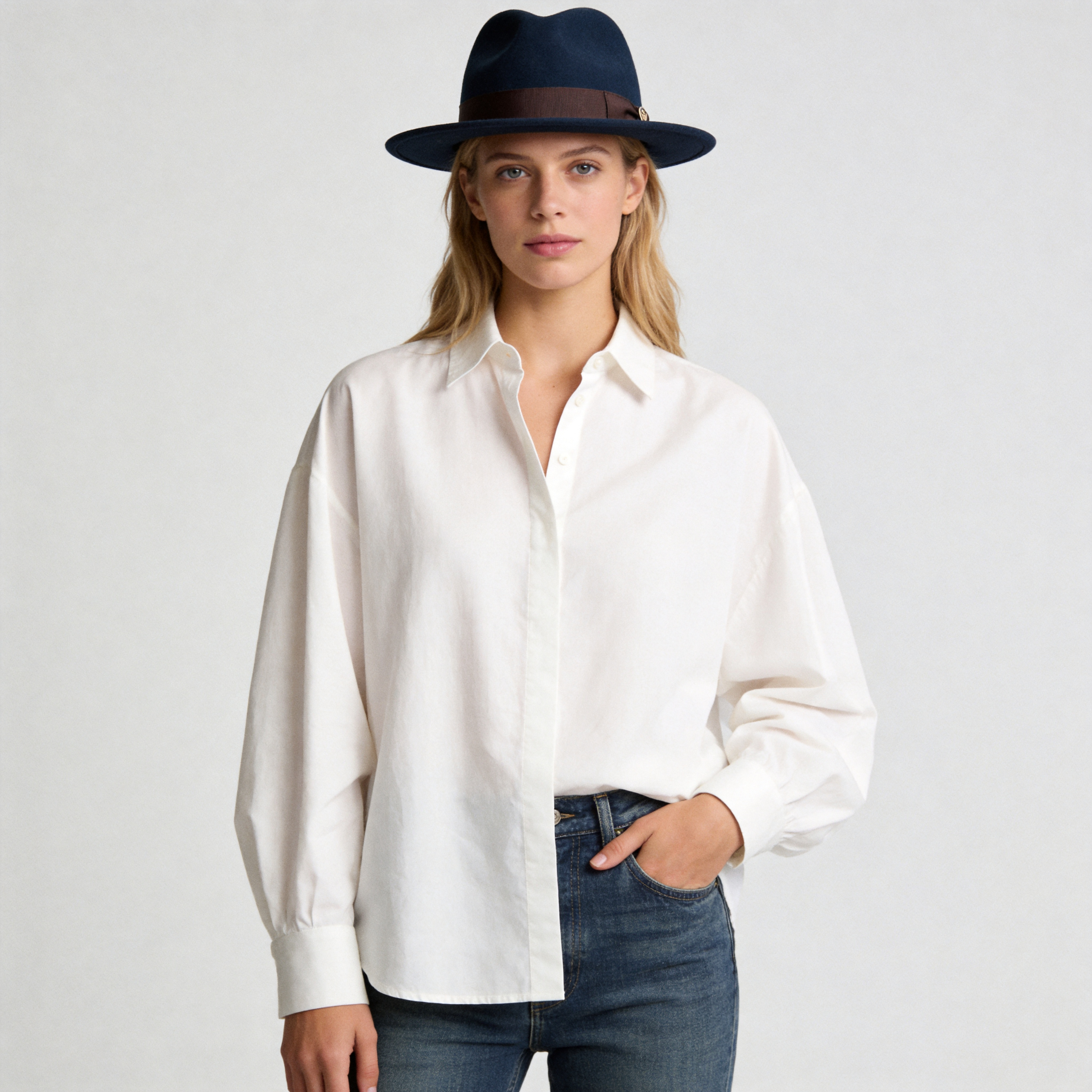 Felt Finery Series Butterfly Bow Accent Wool Fedora Hat
