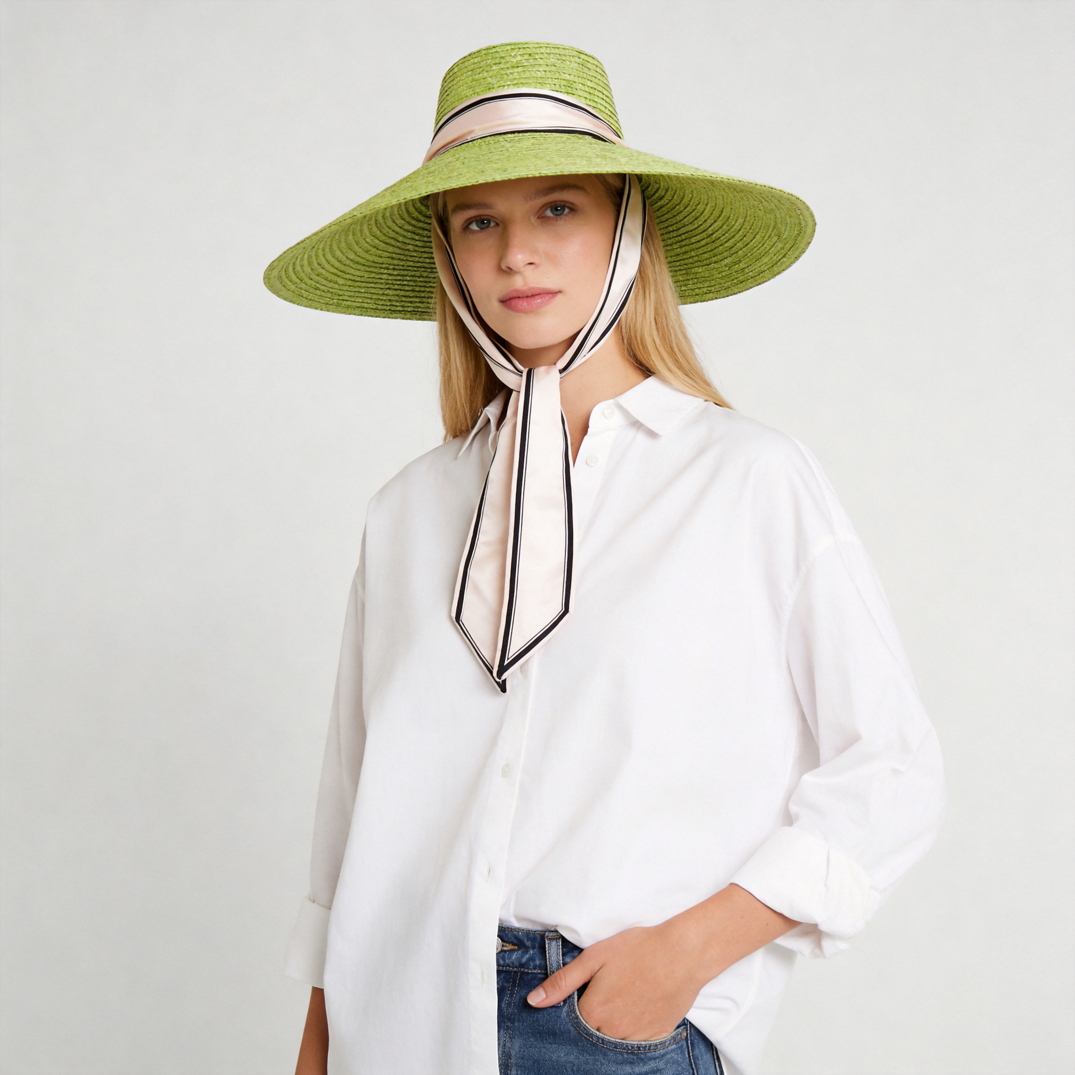 Women's Large Straw Beach Hat - Extra Wide Brim Wheat Straw Sun Hat for Vacation Photos