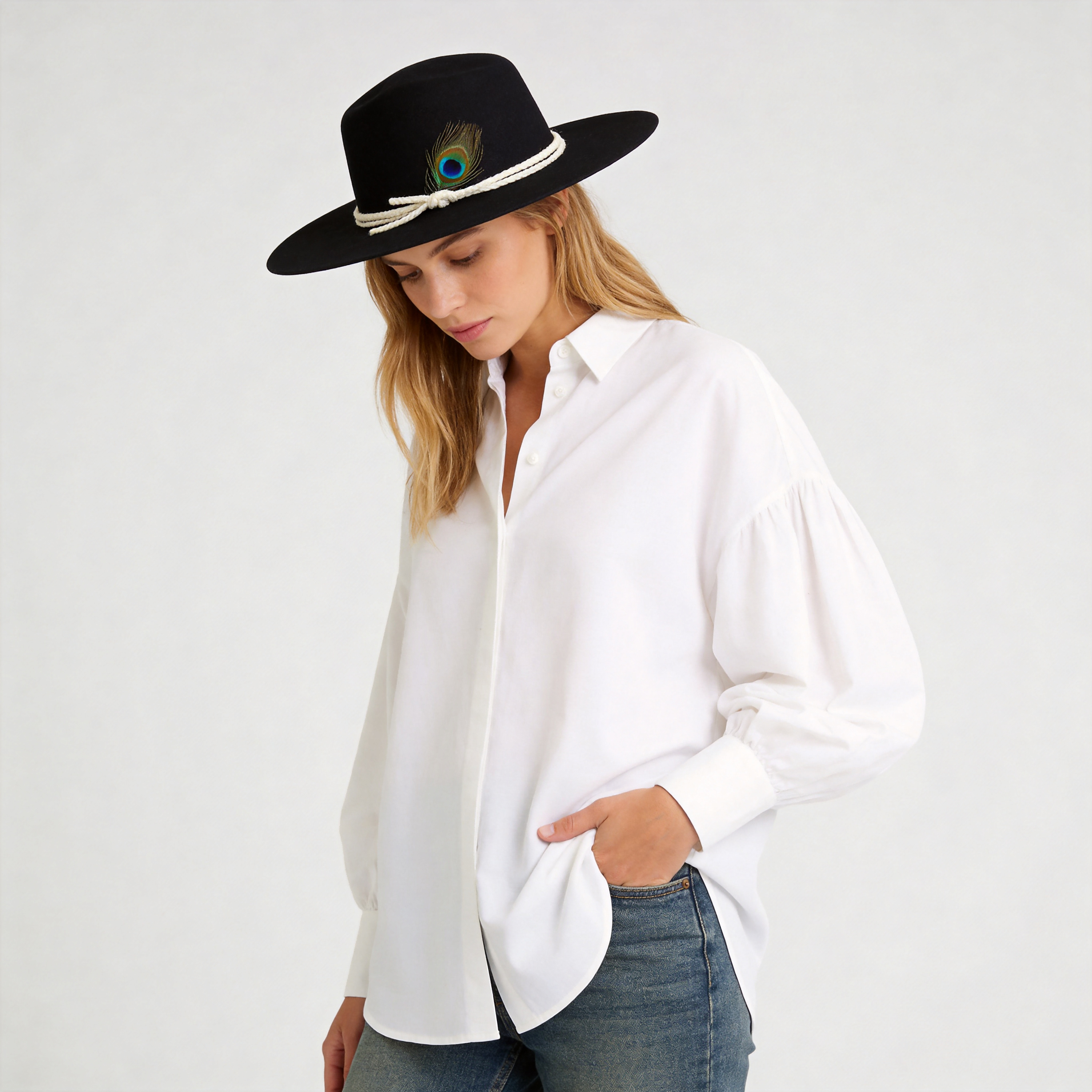 Classic Men's Felt Fedora Hat-Taupe