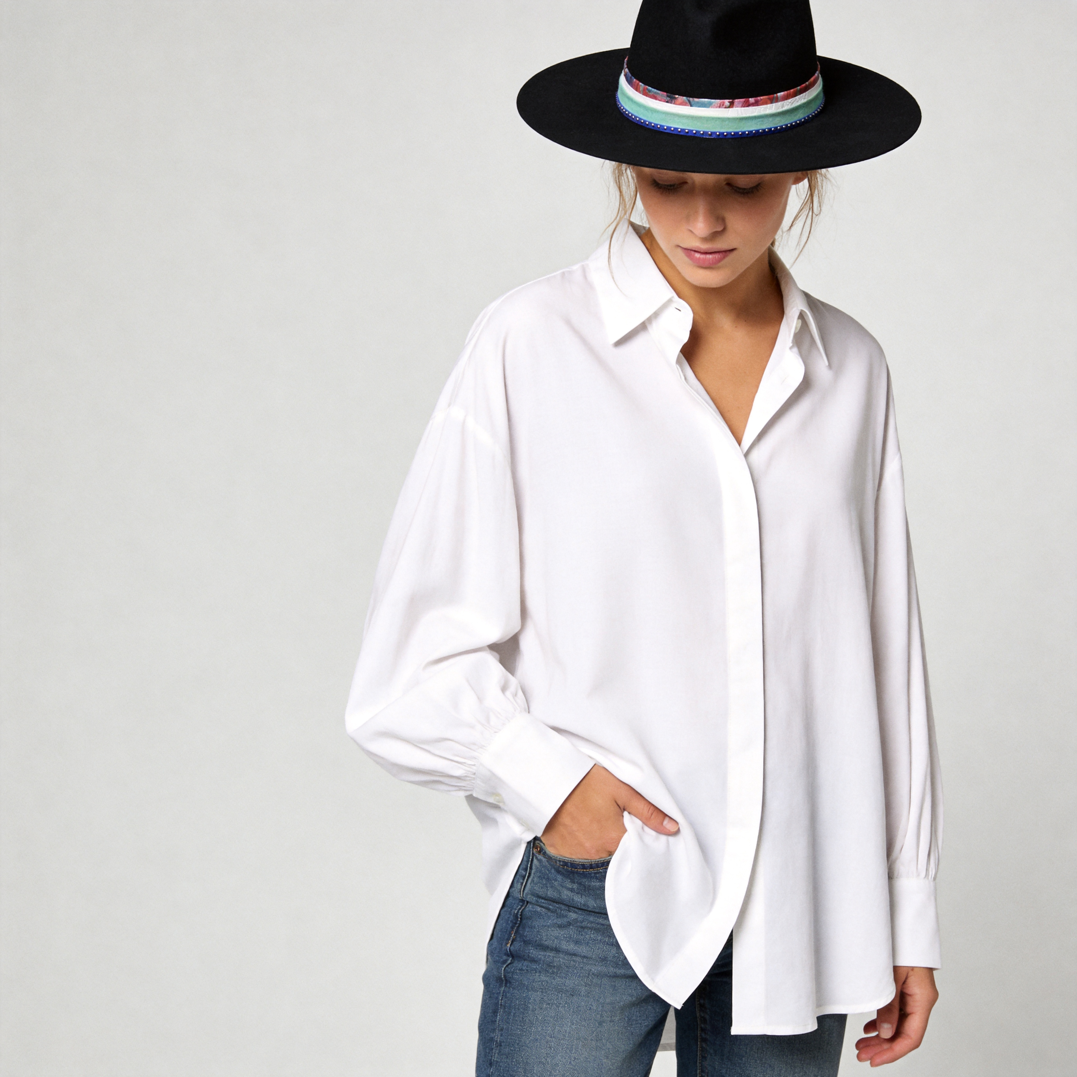 Flat-Brim Hat – Custom Fabric, Textured Leather