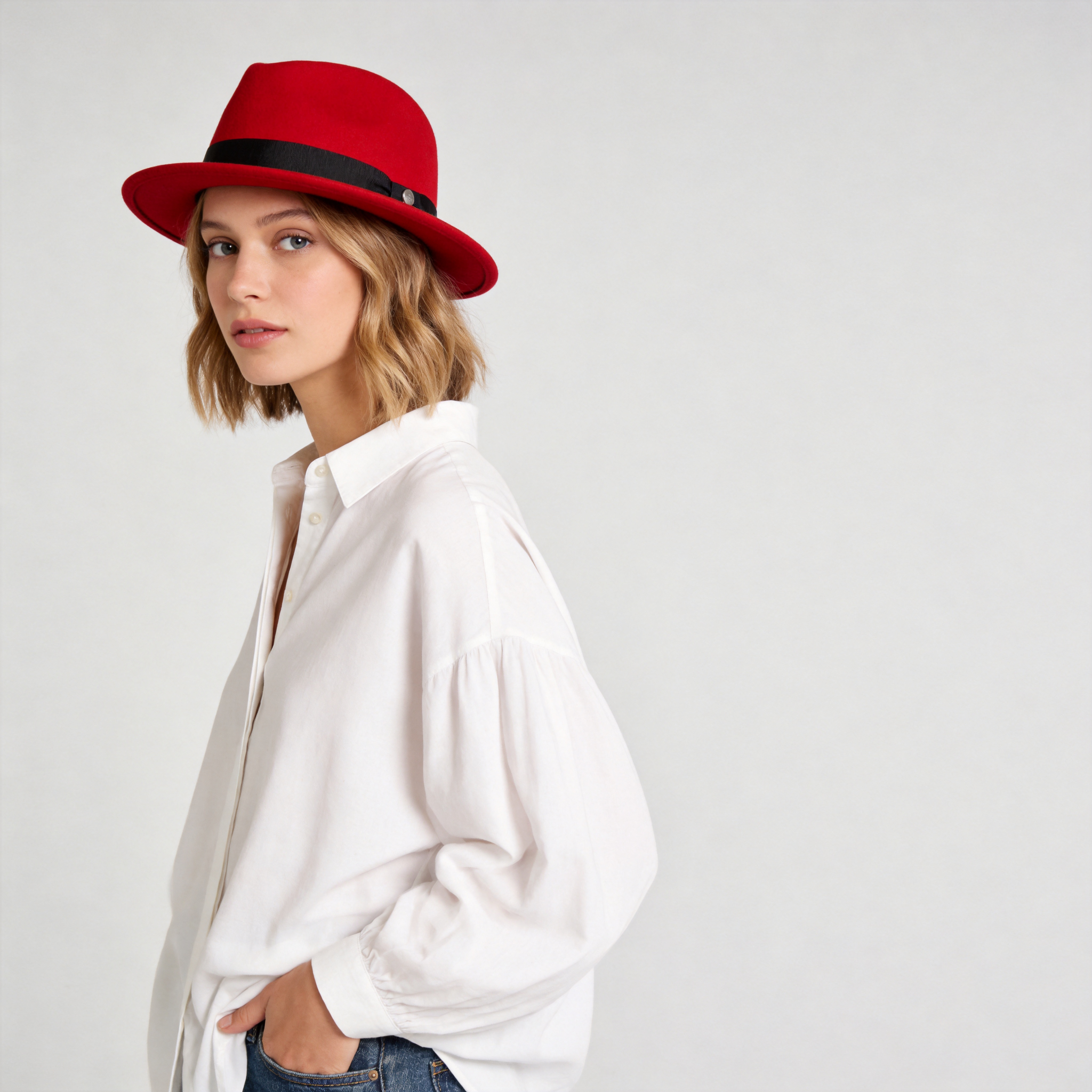 Classic Pork Pie Wool Felt Fedora Hat