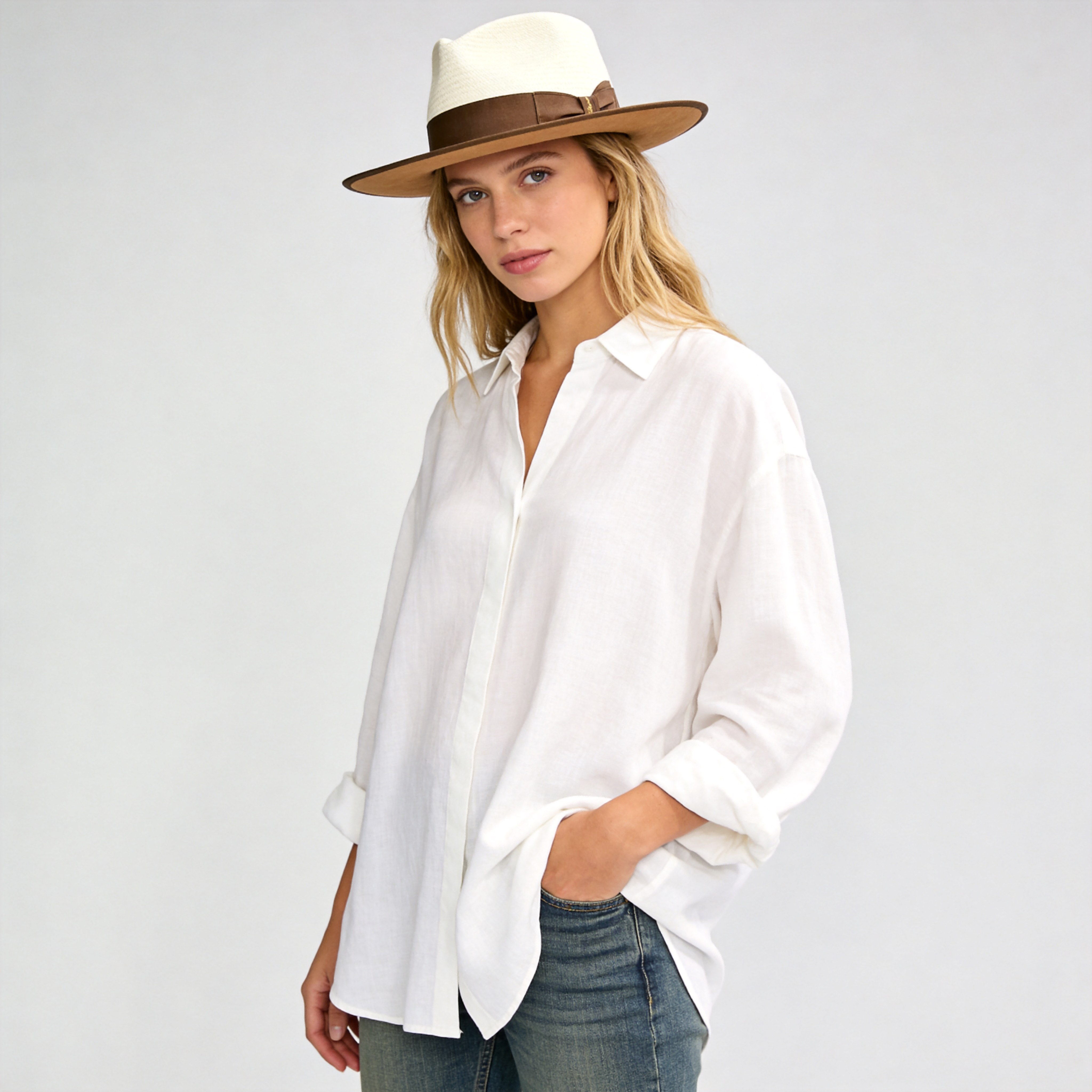 Effortless Class Two Stone Straw Felt Fedora Hat-Camel