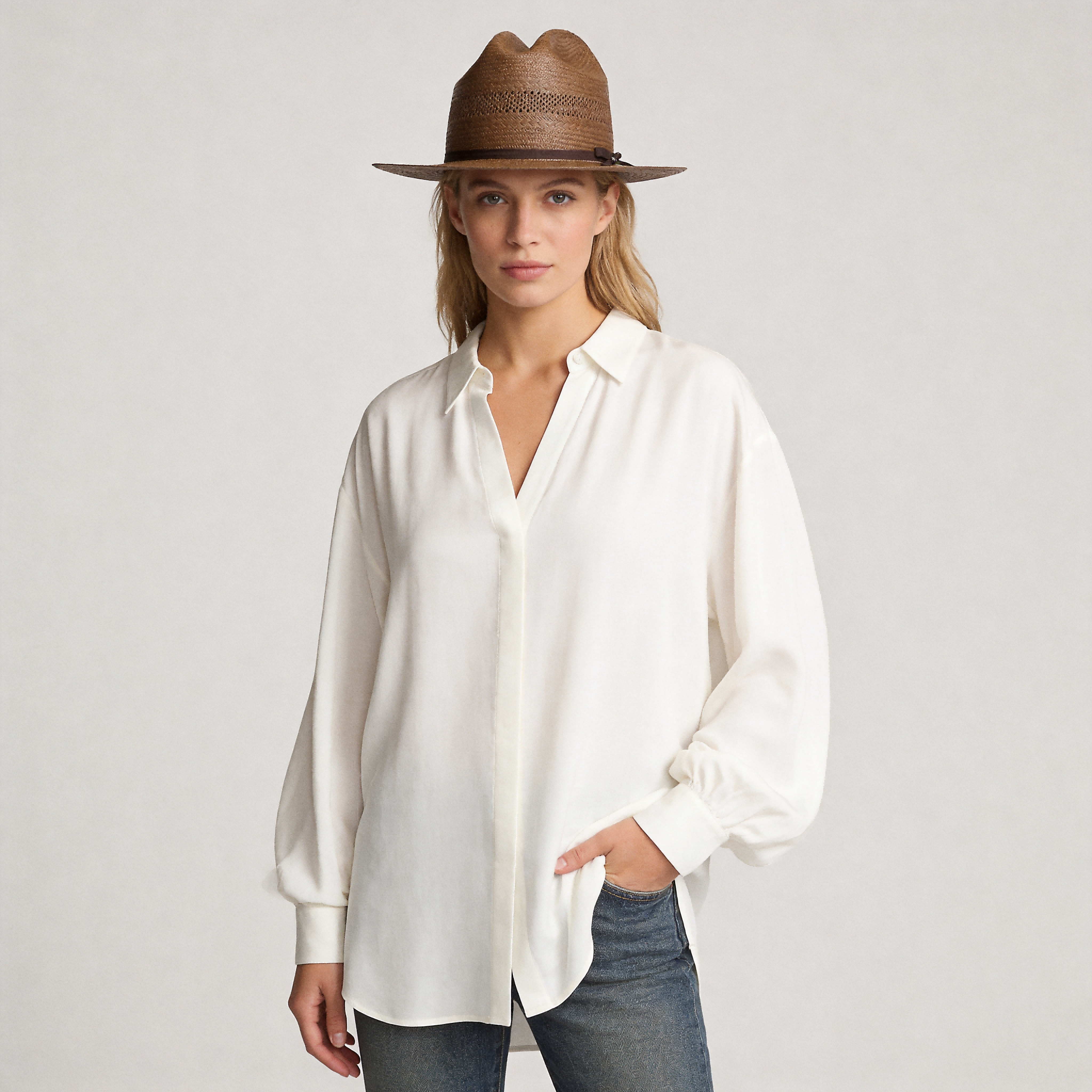 Distinguished Vented Straw Cowboy Hat