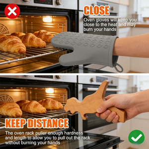 Dinosaur Oven Rack Puller Tool, Cute Dinosaur Design Heat Resistant Oven Hook, Magnetic Adsorption Non-Slip Oven Rack Extender, Safe Hot Pan Handler, Kitchen Baking Accessory for Safe Cooking