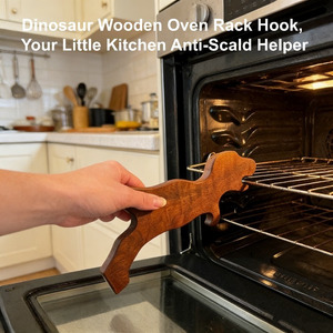 Dinosaur Oven Rack Puller Tool, Cute Dinosaur Design Heat Resistant Oven Hook, Magnetic Adsorption Non-Slip Oven Rack Extender, Safe Hot Pan Handler, Kitchen Baking Accessory for Safe Cooking