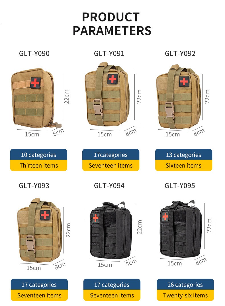 Outdoor First Aid Emergency Kit, Portable Survival Bag, Tactical Rescue Protection Kit for Hiking, Camping, Outdoor Adventures