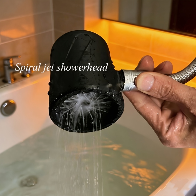 Creative Spiral Shower Head, High Pressure Turbocharged Shower Head, 360° Rotating Powerful Flow Showerhead for Bathroom