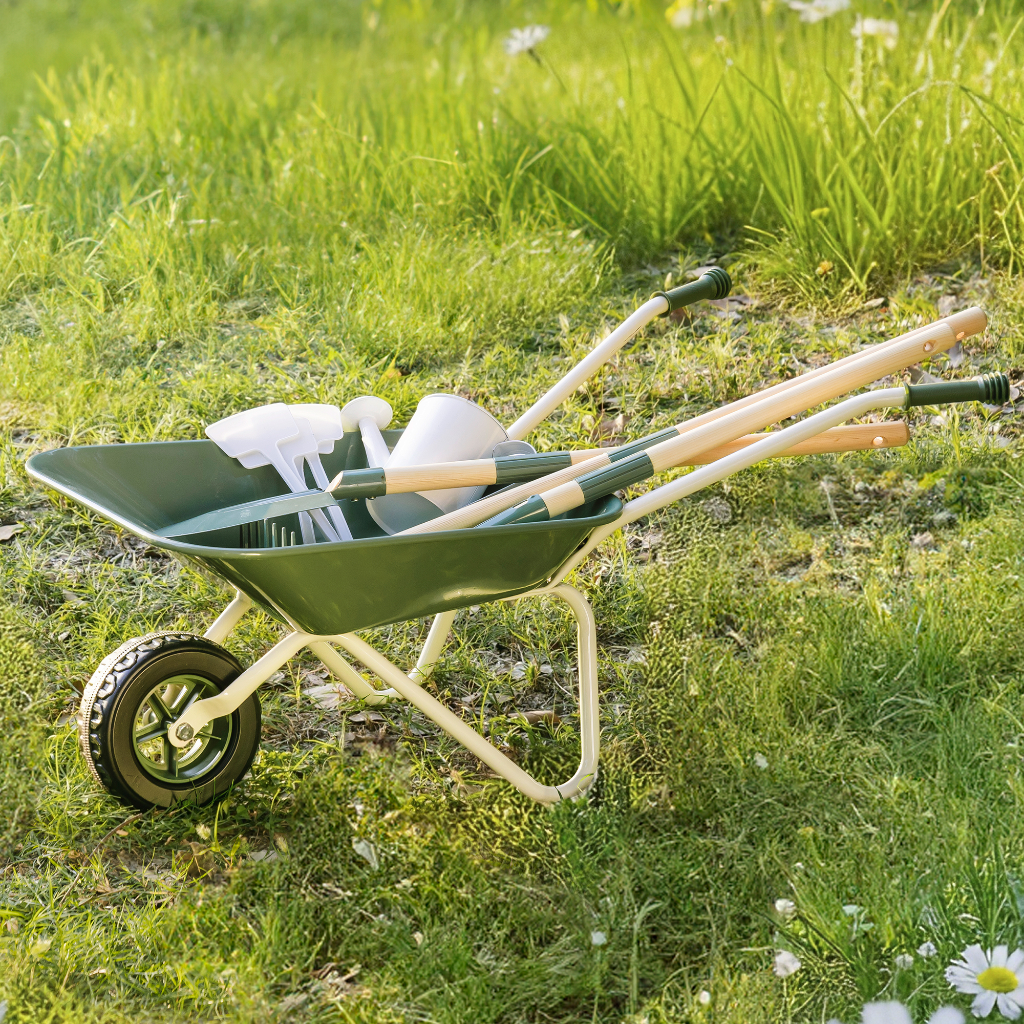 ROBUD Kids Wheelbarrow with Gardening Set