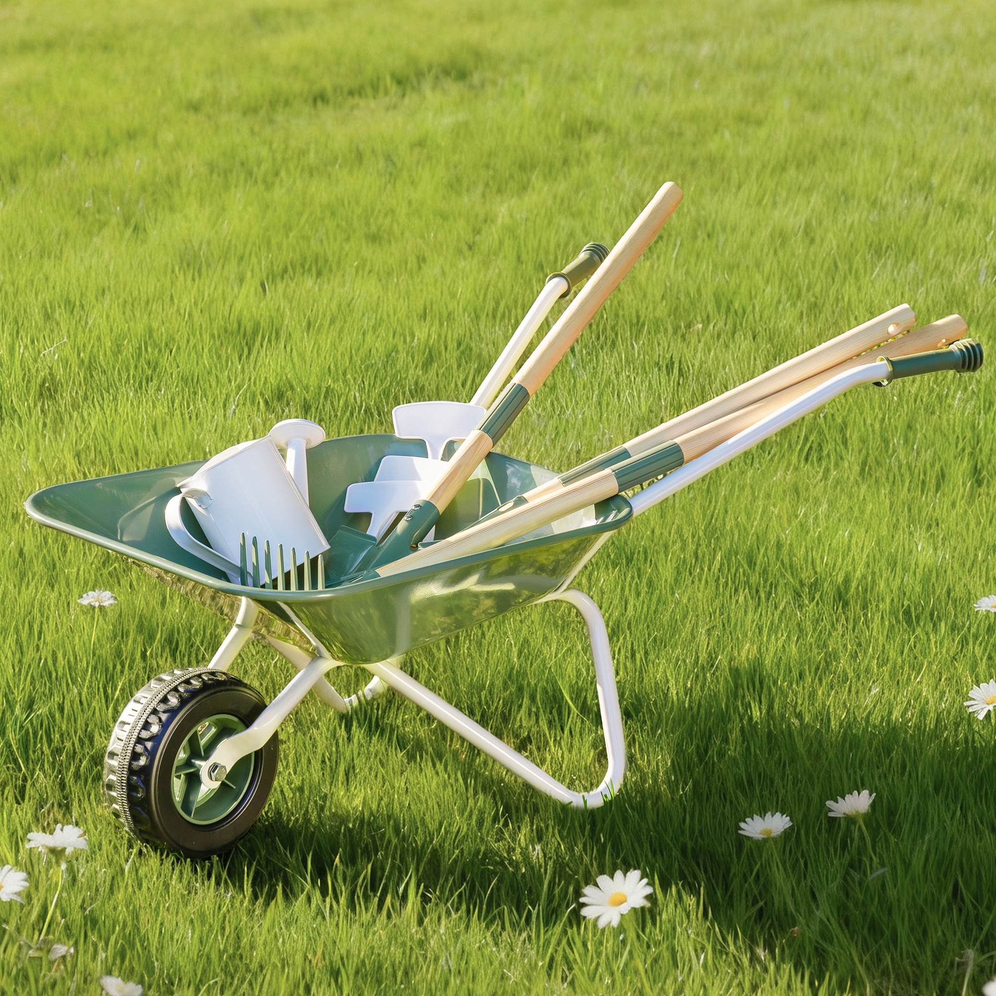 ROBUD Kids Wheelbarrow with Gardening Set